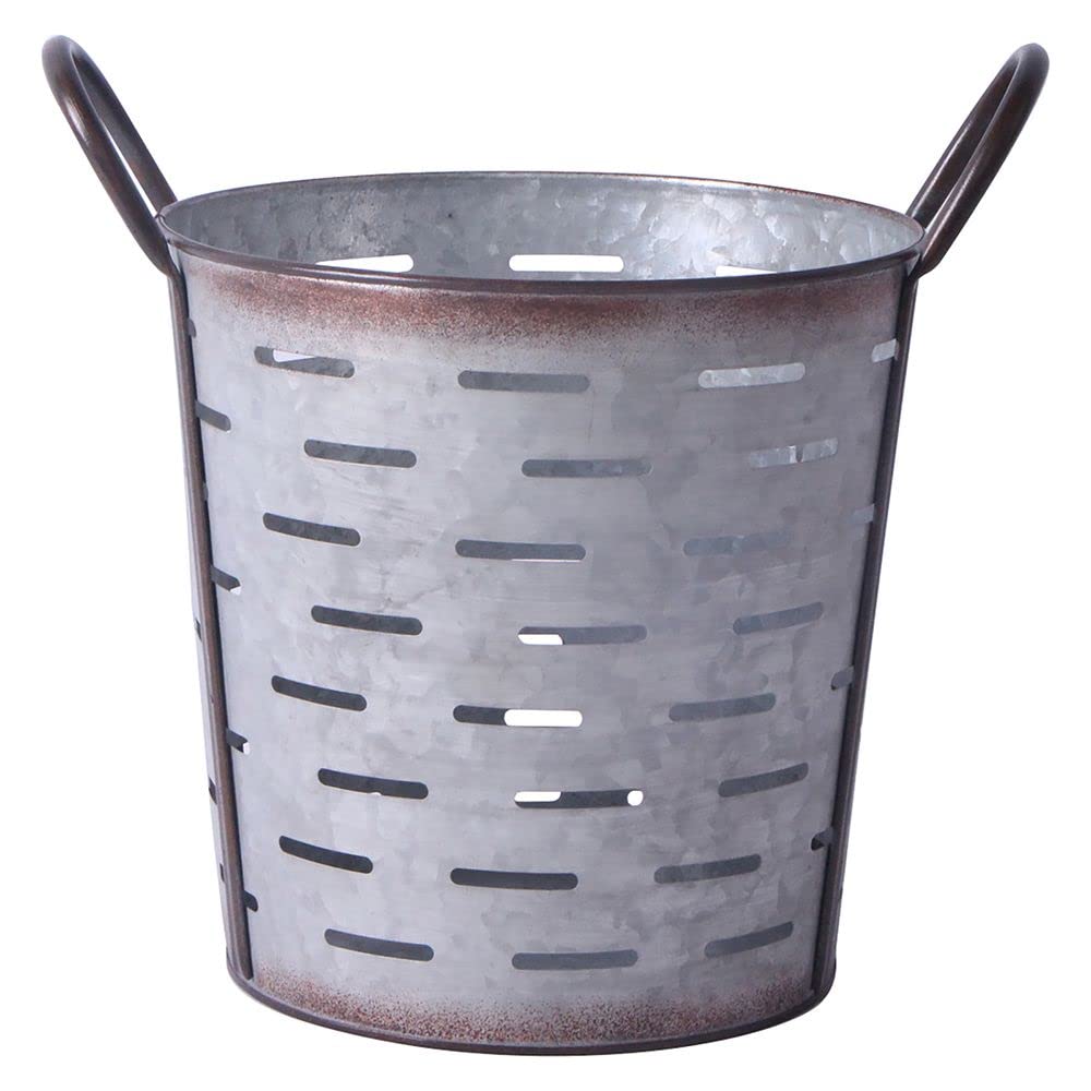 【送料無料】ベストコ 鉢カバー バスケット S 小物入れ ブリキ ラウンド NE-722 アンティーク メッシュ