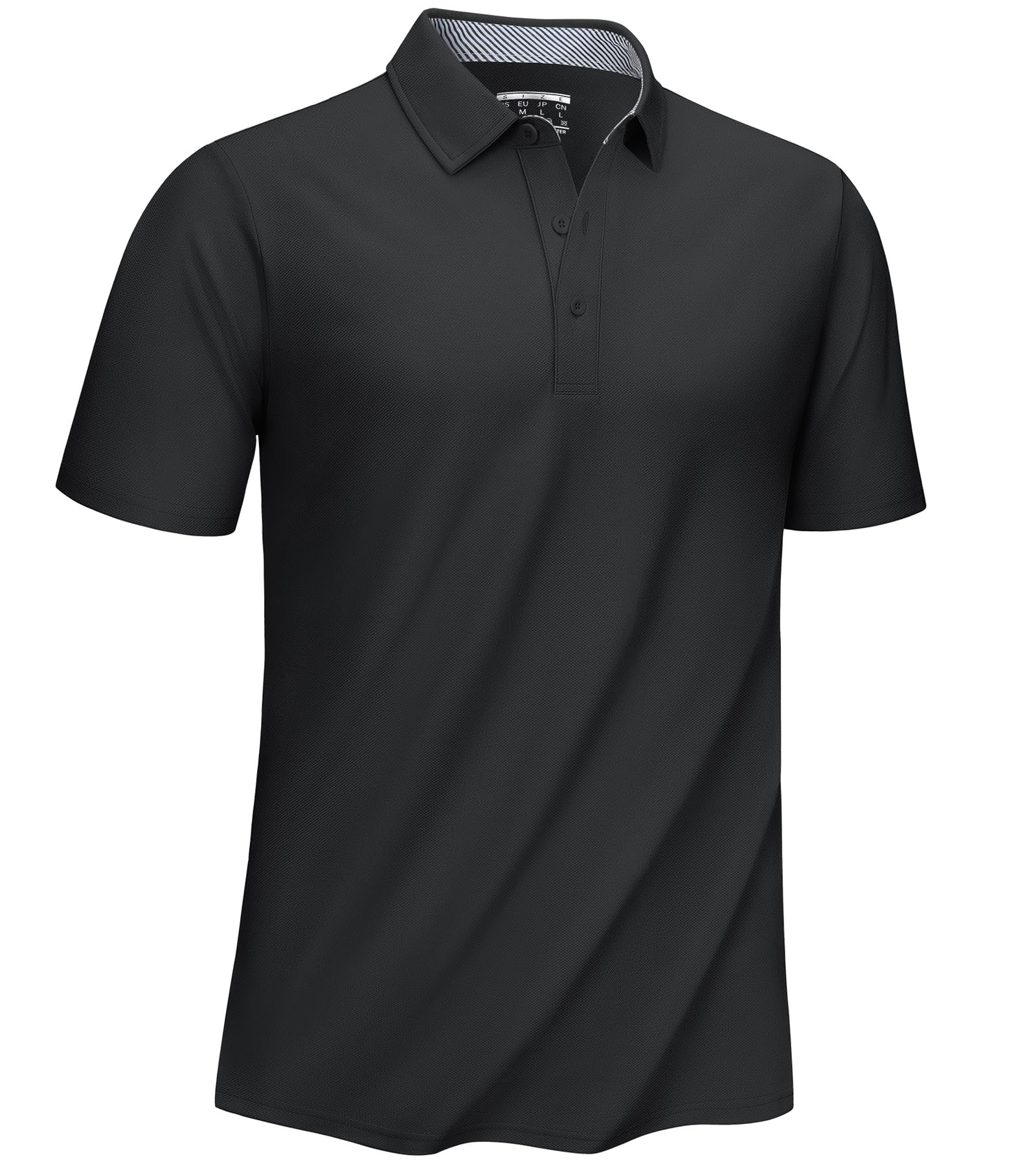 【送料無料】[KEFITEVD] ポロシャツ メンズ 半袖 大きいサイズ 速乾 襟付きシャツ 黒 スポーツ ゴルフ..