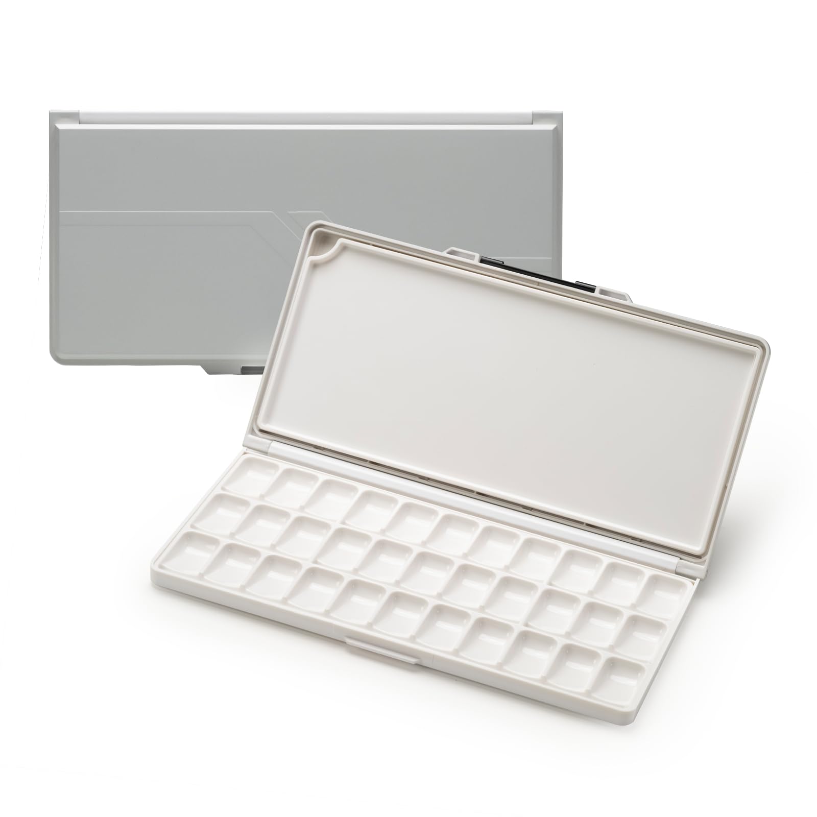 【送料無料】MEEDEN パレット 水彩 絵の具パレット プラスチック製 33穴 気密性高い 漏れ防止 軽量 アクリル画・水彩画・油絵用 32×16cm(Gre...