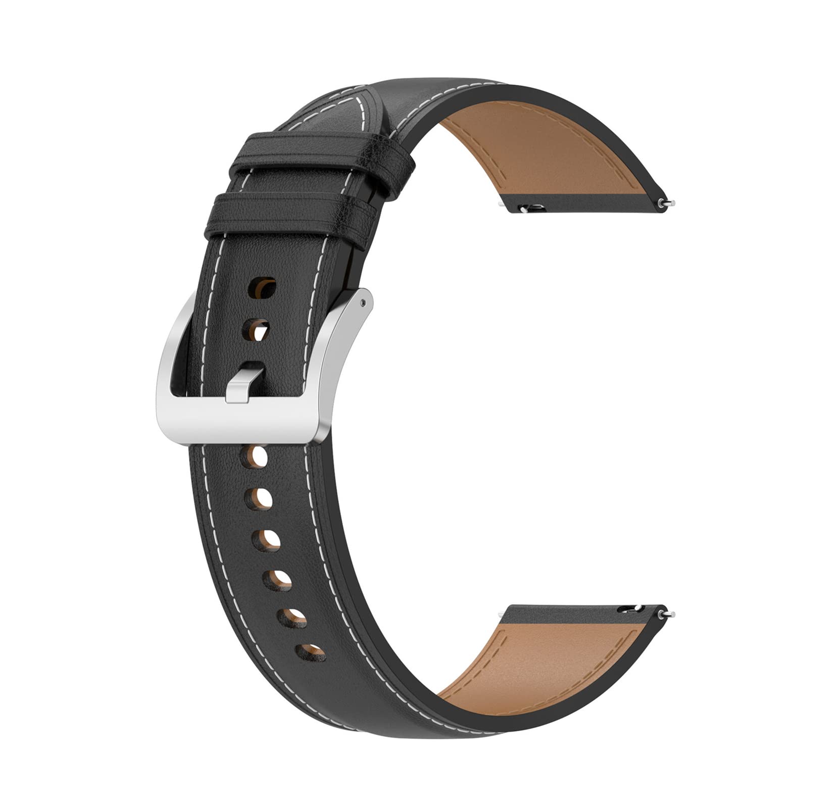 【送料無料】[SHEAWA] for Amazfit Bip 6/5/GTR 4 バンド ベルト 本革 レザー GTR3/GTR3 PRO/GTR 47mm/Balance 交換バンド 22mm 替えベルト アクセサリー (ブラック)