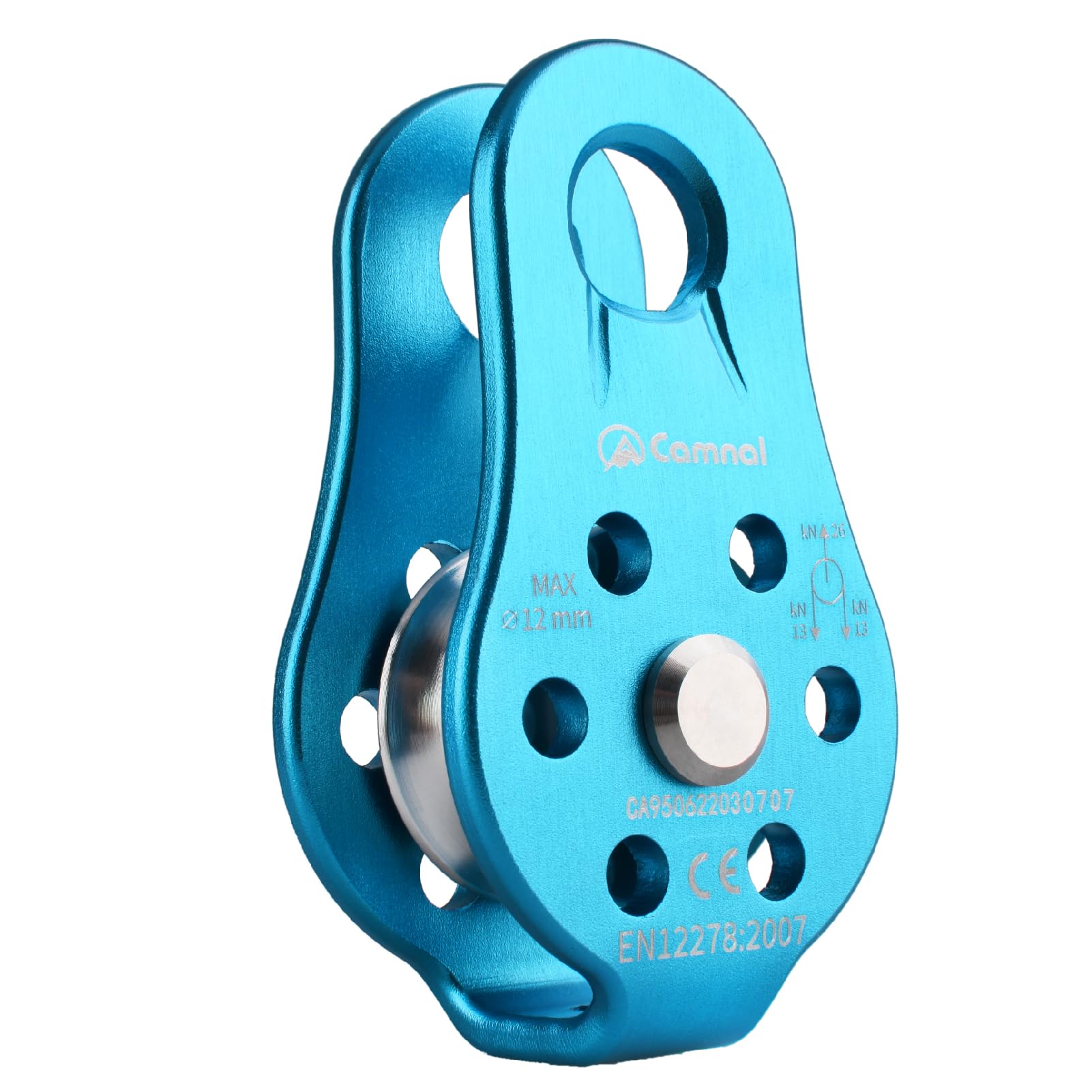 【送料無料】JEELAD クライミング プーリー 26kN マイクロ シングルプーリー 固定型 滑車 ローププーリー アルミニウム製 運搬 輸送用 (ブルー)