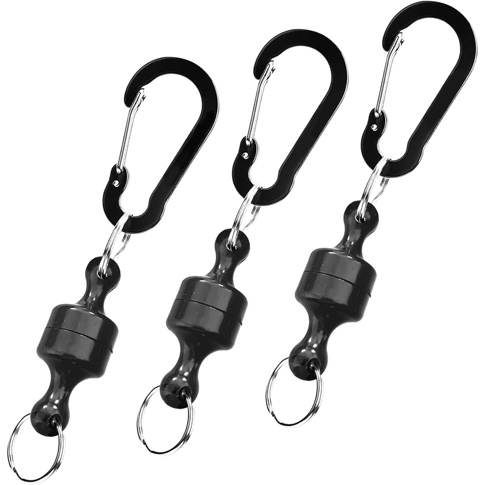 【送料無料】Wlikn マグネットリリーサー 磁気ネットリリース 3枚セット 耐荷重1.1kg 強力 ホルダー キーホルダー 小物吊り下げ用 アウトドア 登山 キャンプ 釣り用 カラビナ付き