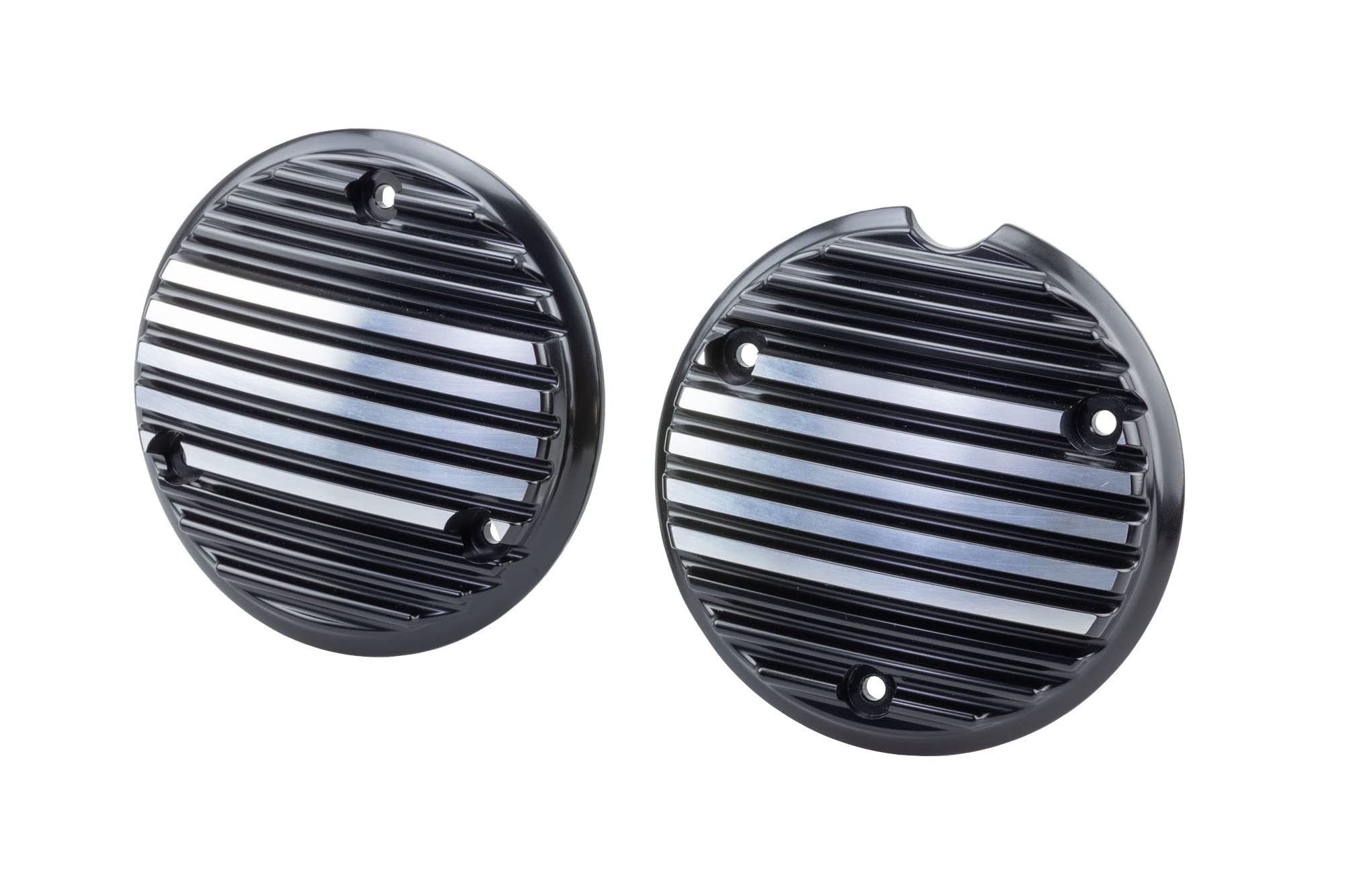 【送料無料】キジマ(Kijima) バイクパーツ エンジンカバー ドレスアップ アルミ製 2個セット GB350/S('21-/2BL-NC59) シリンダー コントラスト ブラック/シルバー 101-1512