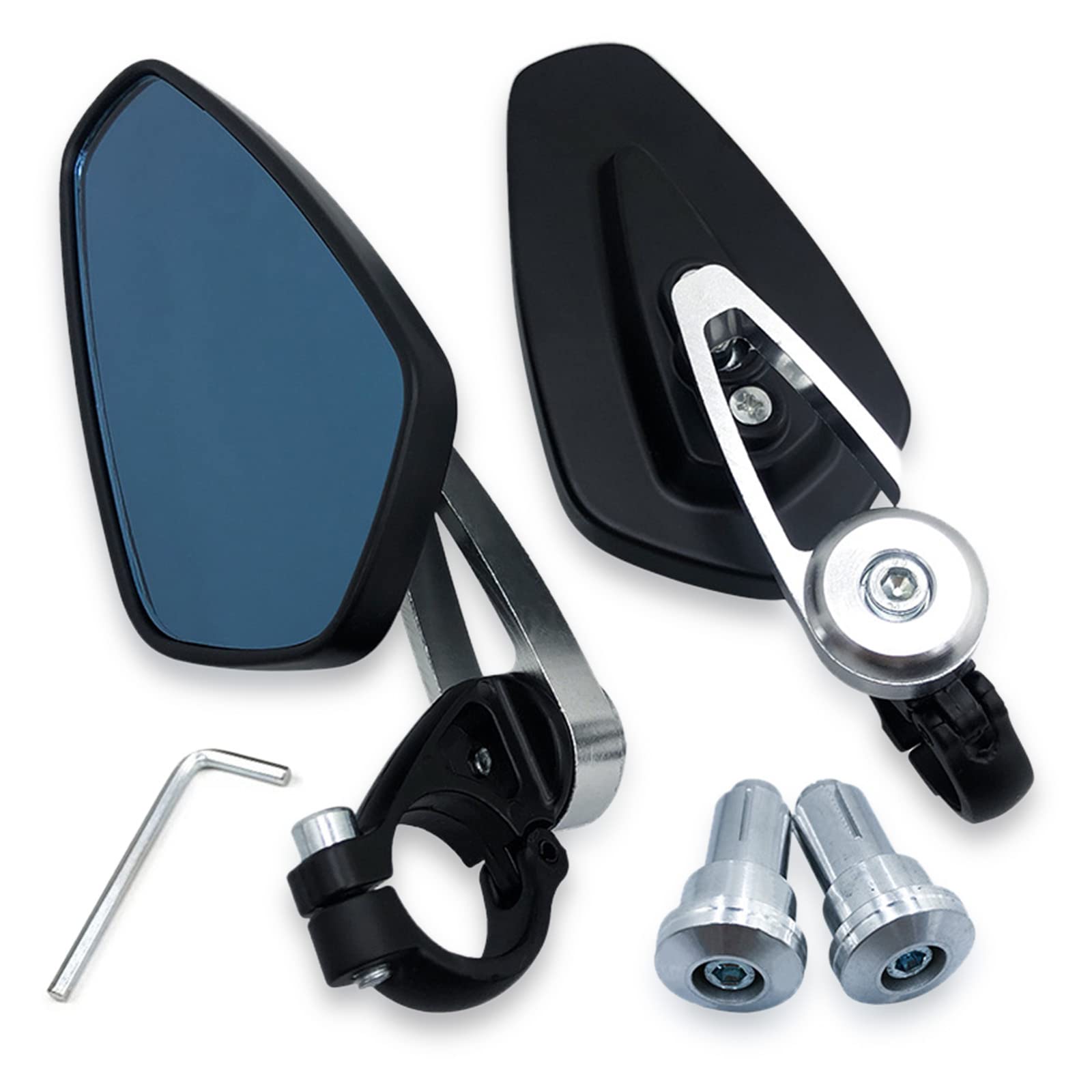 【送料無料】Meliore 22mm 7/8 オートバイ ハンドル バー エンド バック ミラー 社外 360° ホンダ CB C..