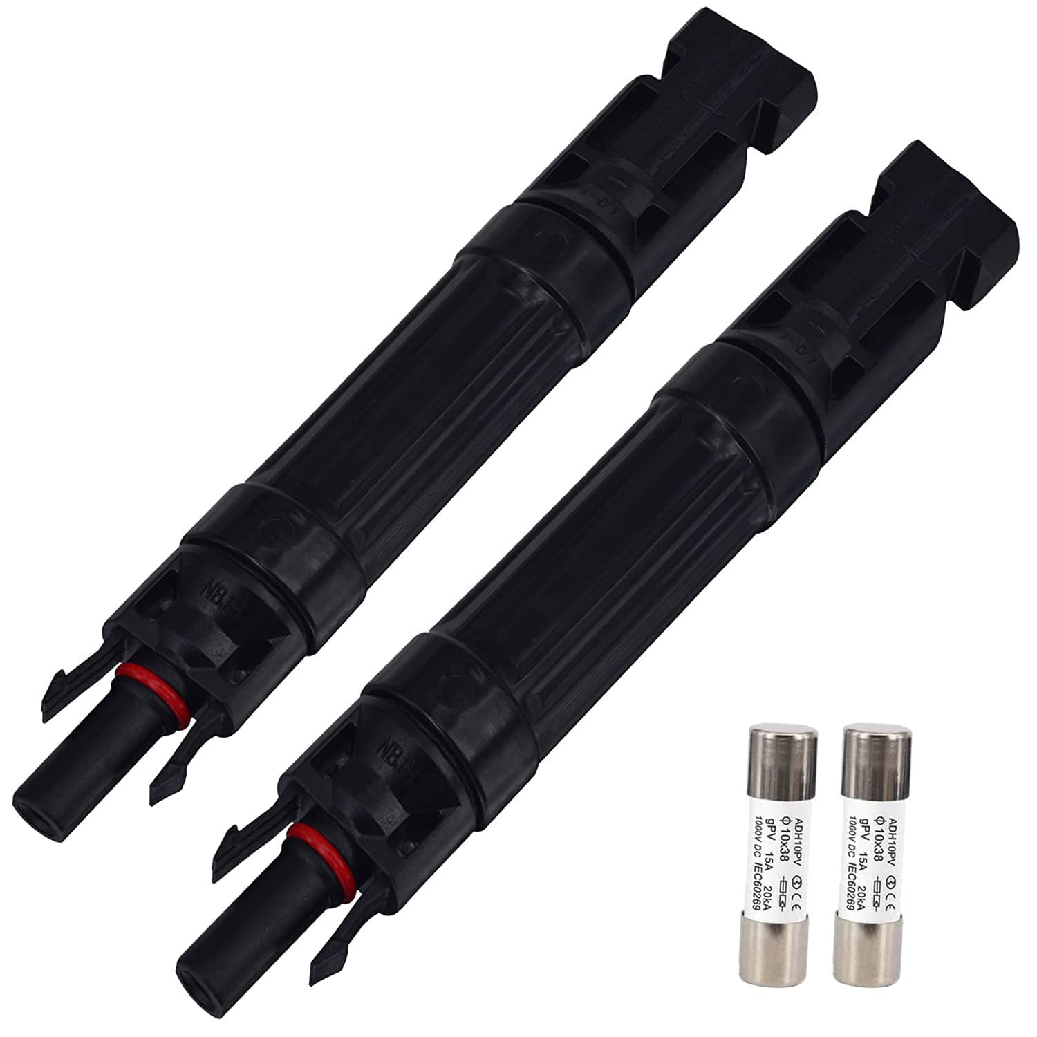 【送料無料】Leehitech 2個入り 15A ソーラーヒューズ ホルダーコネクター 1000V インライン オス to メス ヒューズ ホルダー ソーラー パネルヒューズホルダー インバータ IP67 防水 防塵 耐久性 太陽光発電 システム ソーラー パネル用（逆流防止には使用できません）