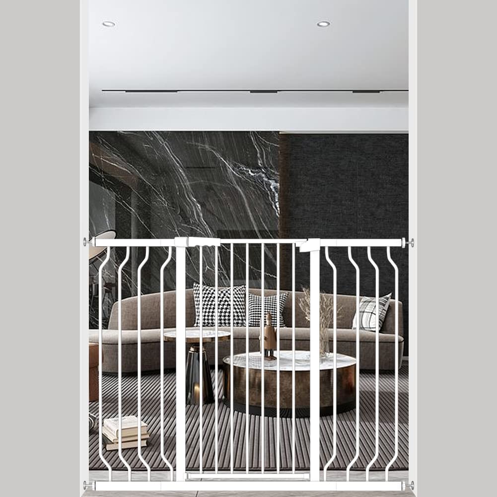 【送料無料】Seogva ベビーゲート ハイタイプ 高さ103cm 拡張フレーム付き 自動ロック 高さ100cm以上つっぱり式 穴開け不要 前後90度開閉 セーフティー安全ゲート 扉開閉式 二重ロック ブラック ホワイト 設置幅75cm-216cm