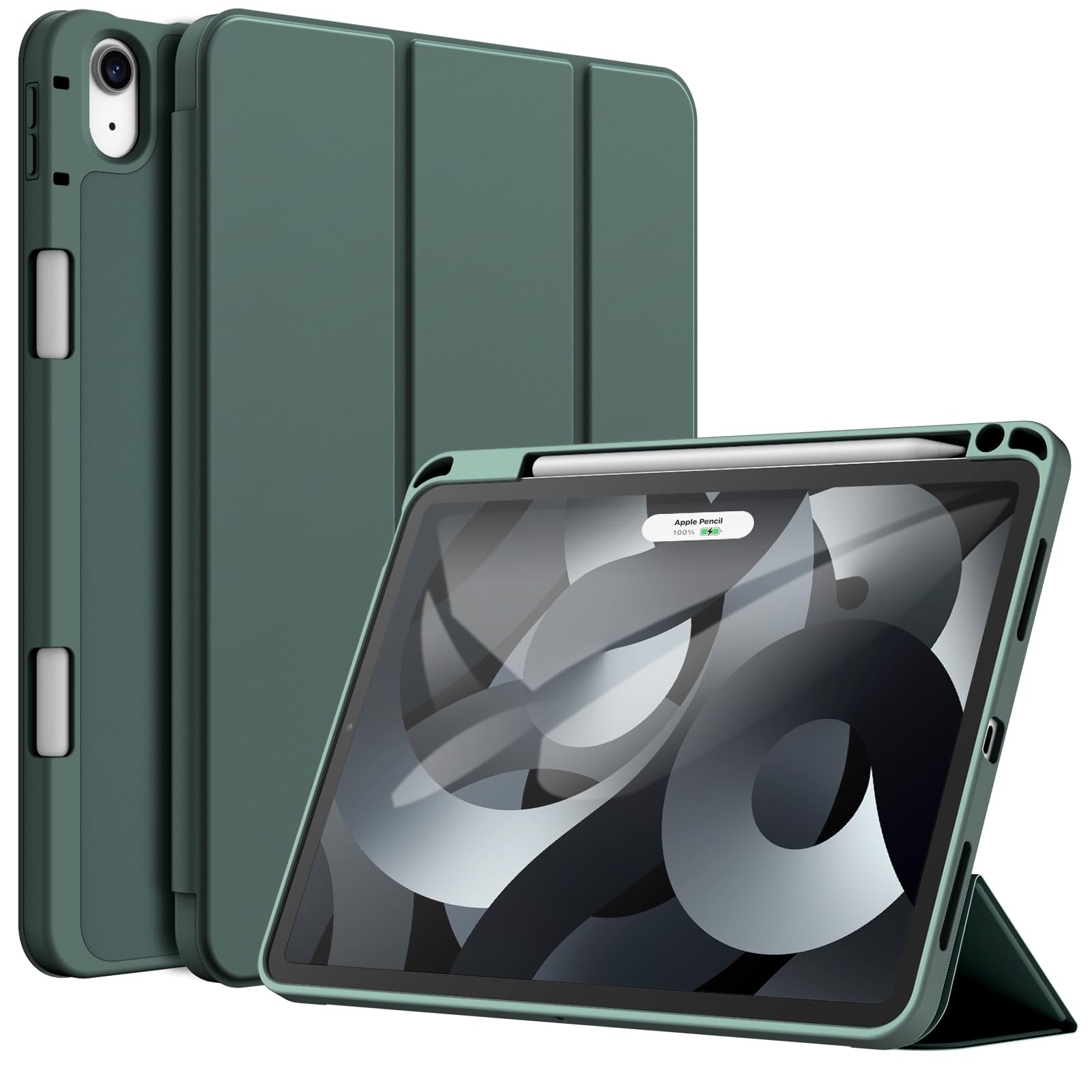 【送料無料】JETech iPad Air 11 インチ M3/M2 (2025/2024), iPad Air5/4 2022/2020 10.9インチ専用 保護ケース Pencilホルダー付き ソフトTPUバック スリム保護カバー オートウェイクアップ/スリープ機能付き (ミスティブルー)