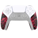 【送料無料】PlayVital ps5コントローラーに対応用滑り止め汗吸収グリップステッカー、ps5コントローラーに対応するプロなテクスチャード加工のソフトラバーパッドハンドルグリップステッカー【ブラックレッドカモフラージュ】