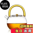 【送料無料】ポカロティー 透明急須 ティーポット 耐熱ガラス 割れにくい ガラス製ポット 丸型 紅茶 緑茶 フルーツティー リーフティー 茶こし付き 直火対応 大容量 850ml 黄色い 上手型 持ち手 円趣