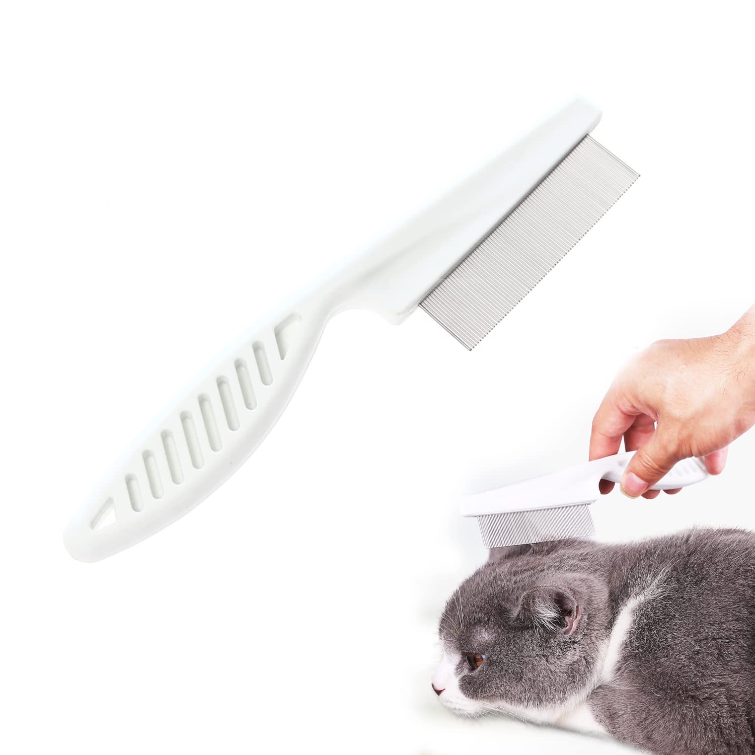 【送料無料】RICISUNG ペットコーム ノミ取り櫛 犬猫 美容ブラシ 抜け毛取りクリーナー 毛取りコーム ..