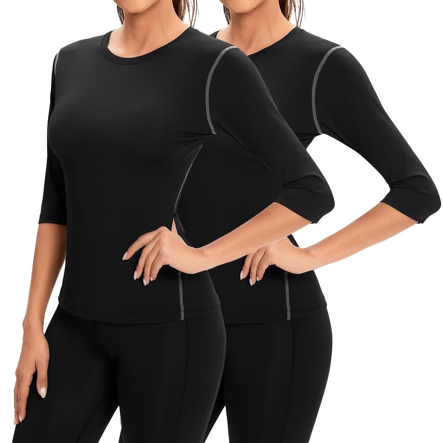 【送料無料】[Sillictor] スポーツ インナー シャツ レディース 7分袖 コンプレッション トップス アン..