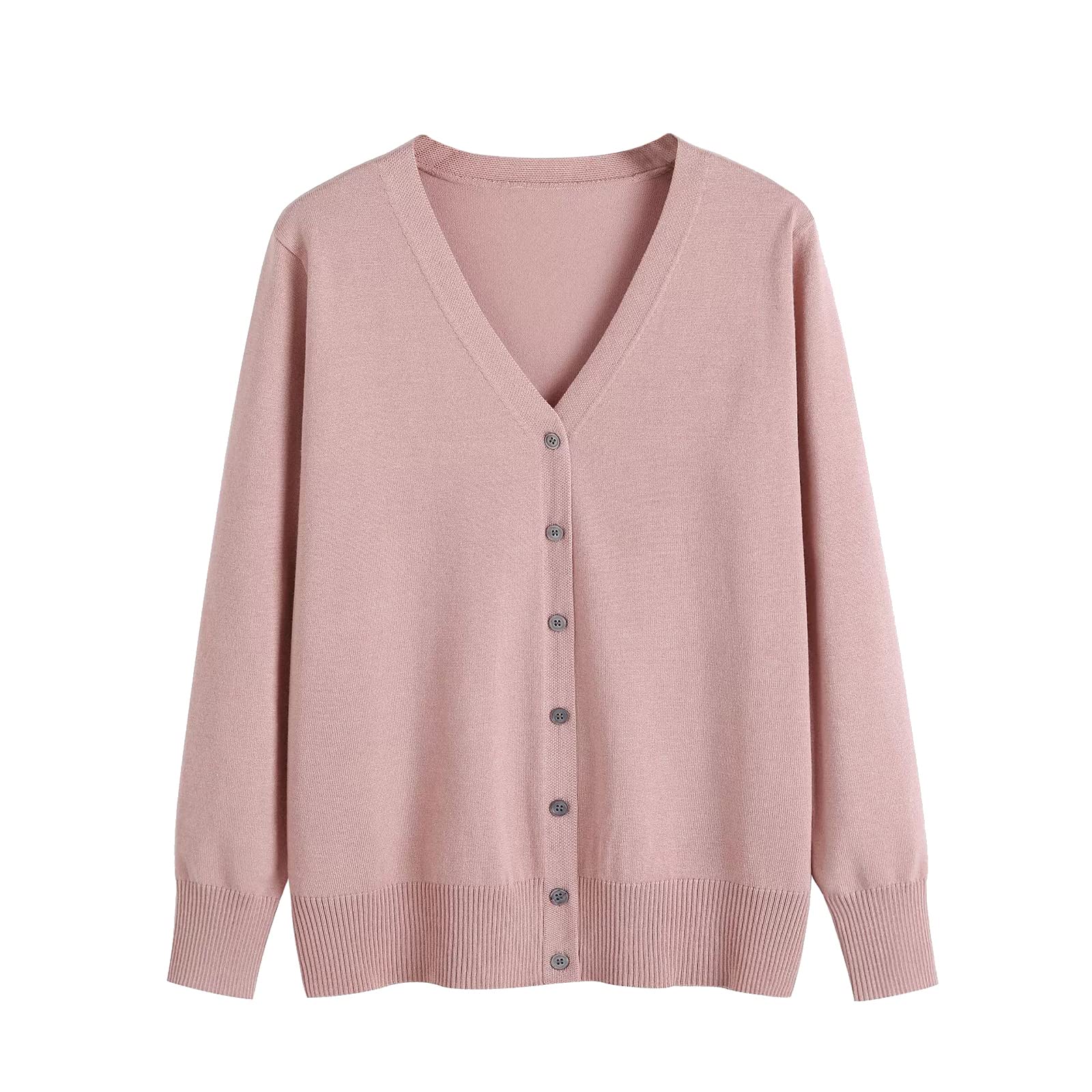 【送料無料】[Blostirno] カーディガン レディース Vネック ニット 綿 無地 厚手 オフィス ゆったり 春..