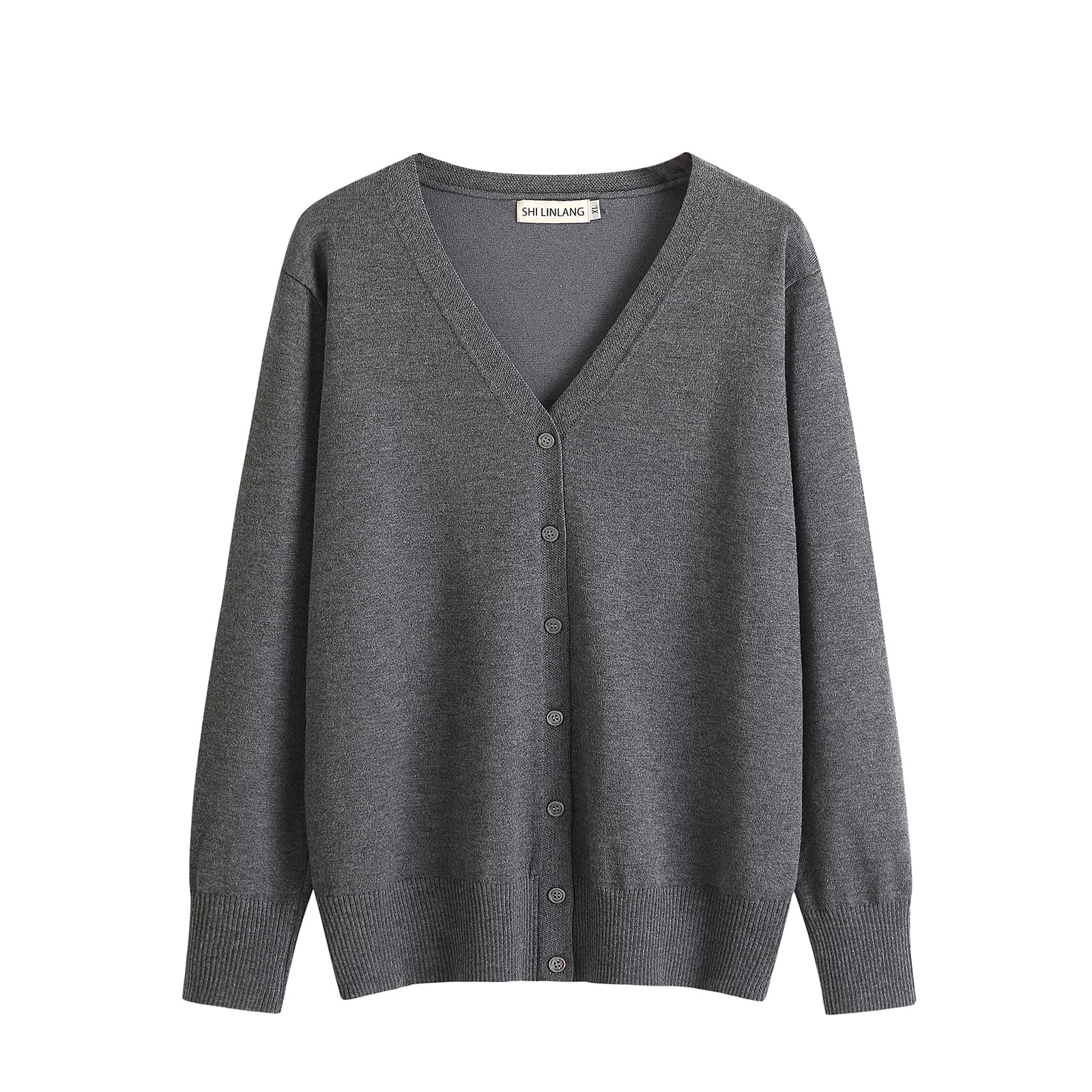 【送料無料】[Blostirno] カーディガン レディース Vネック ニット 綿 無地 厚手 オフィス ゆったり 春..