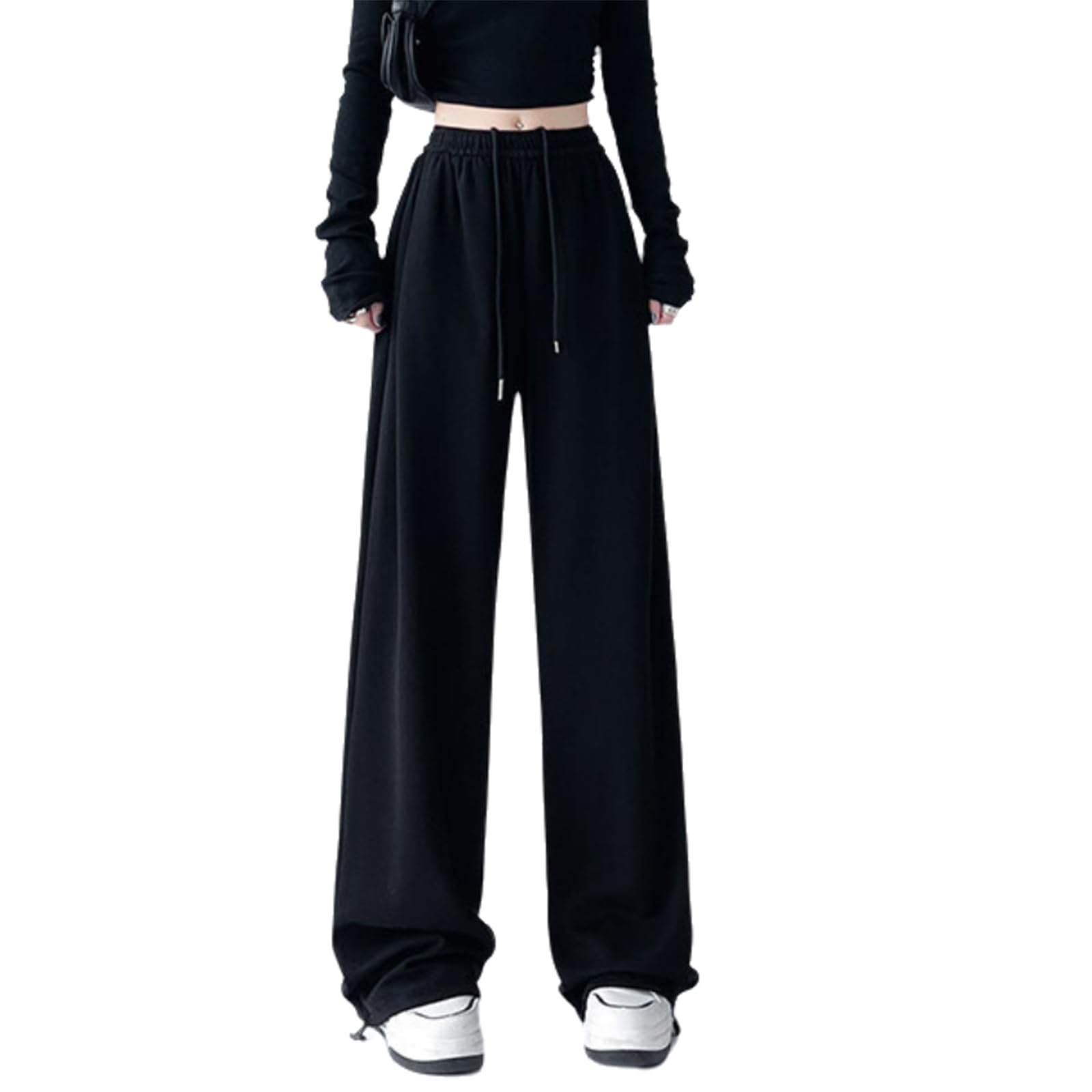 【送料無料】[Blostirno] スウェットパンツ レディース ゆったり ロングパンツ レディース 綿 通気性 スポーツウエア スラックス トレーニング(JP0113B-L3)