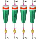 【送料無料】THKFISH 4個 ウキ釣り 飛び出る浮き 釣りポッピングコルク 釣り道具 緑 35g