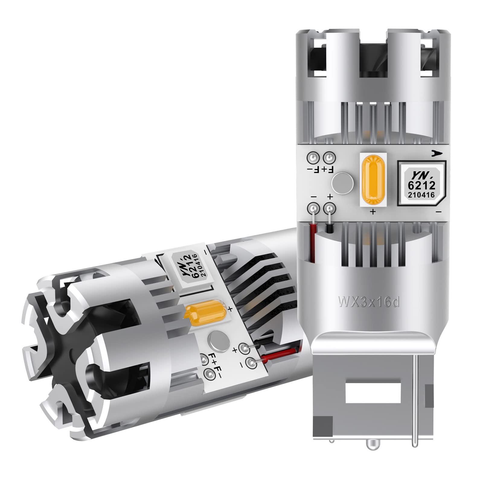 【送料無料】T20 ピンチ部違い LED ウィンカーバルブ 最新型 冷却ファン搭載 純正アンバー ハイフラ防..