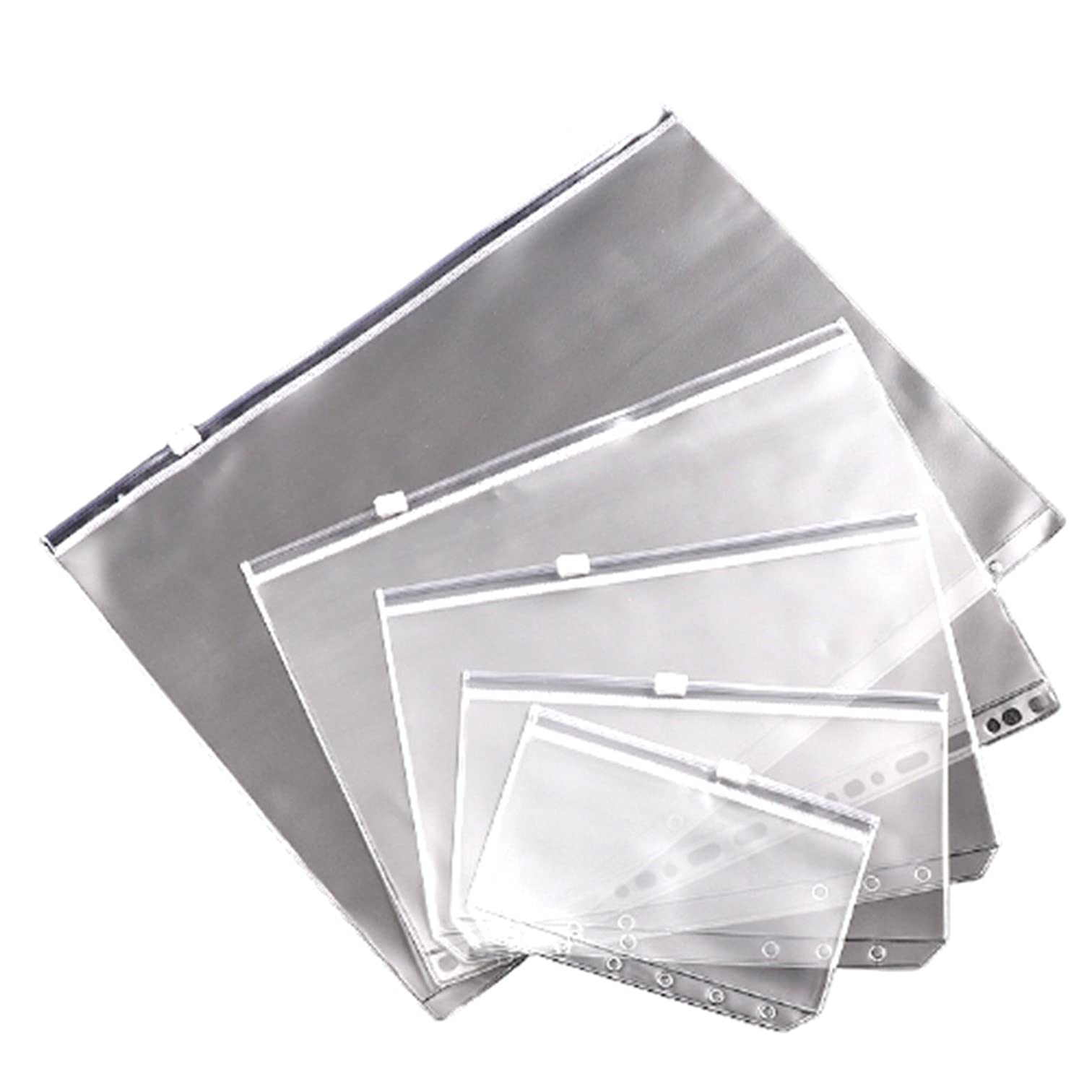 【送料無料】EXDUCT ファスナー付ポケット バインダー リングファイル クリアポケット リフィル チャックポケット ルーズリーフ ポケットリフィル 5枚 A5