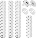 【送料無料】DERAYEE 磁気ボタン 差込式 留め具 DIY 手作り 50組 (シルバー, 14mm)