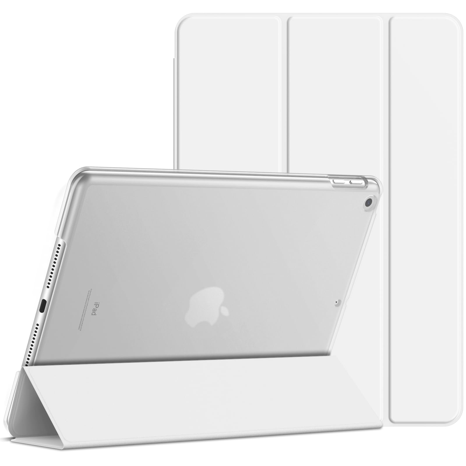 【送料無料】JETech iPad 9/8/7 ケース (10.2インチ 2021/2020/2019モデル 第9/8/7世代用) ケース 三つ折りスタンド 耐衝撃カバー オートウェイクアップ/スリープ機能 (ホワイト)