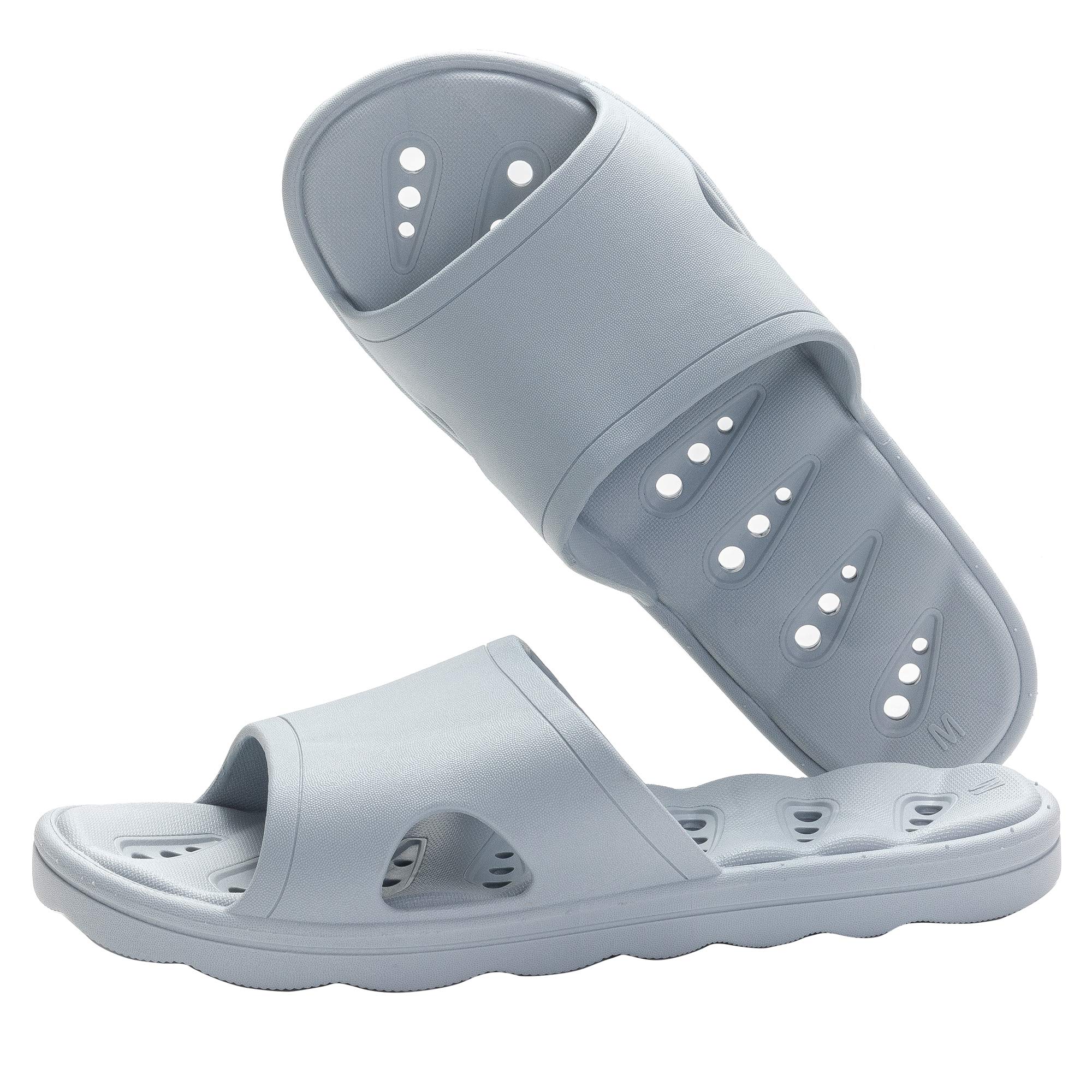 【送料無料】[KOCOTA] 縮まない ベランダ サンダル 穴あきソール 水切れスリッパ 男女兼用 グレー L