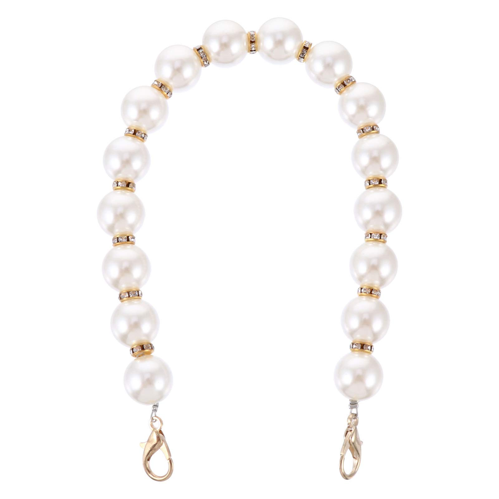 【送料無料】WINOMO パールストラップ バッグ持ち手 持ち手 交換用チェーンストラップパール チェーン ..