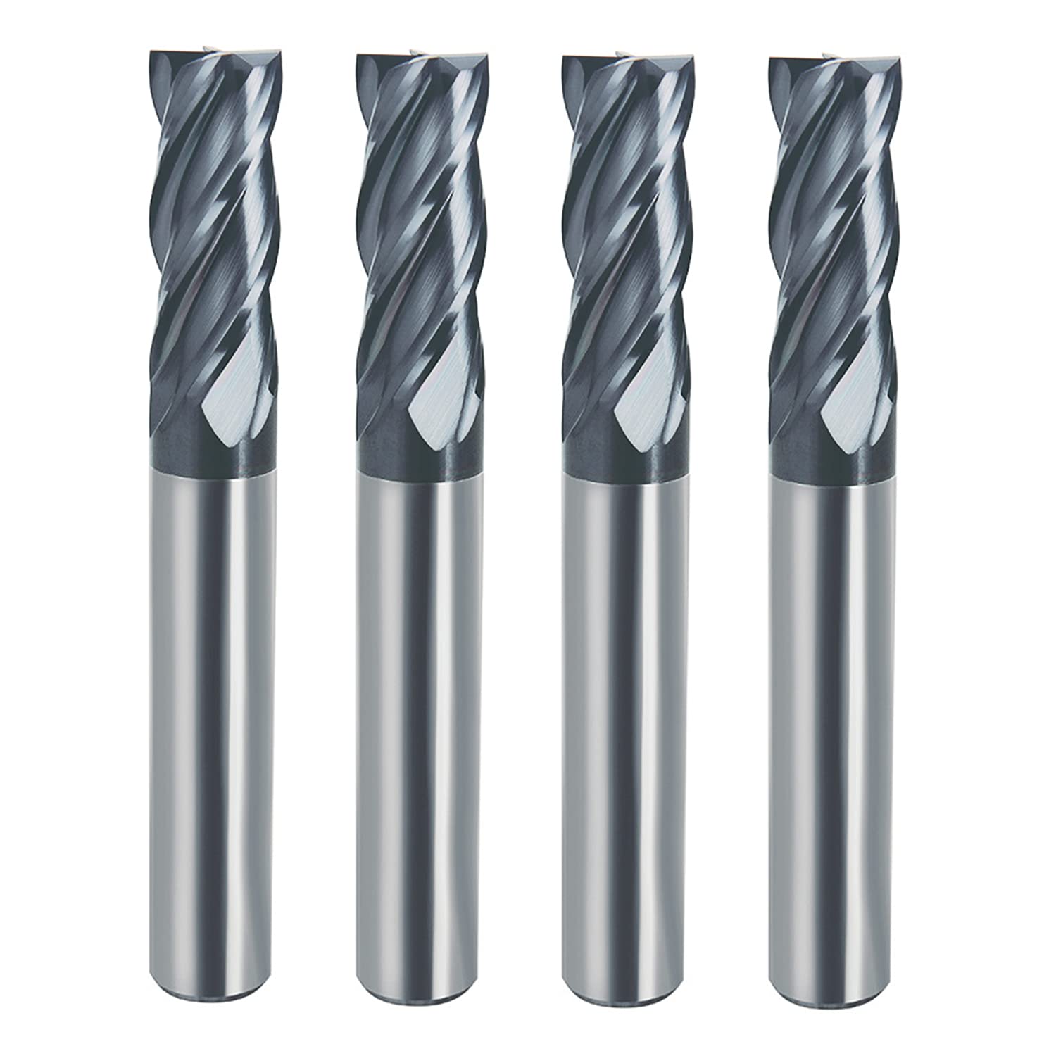 【送料無料】Kimlonton超硬 スクエア エンドミル 4刃 TiAlNコート スパイラルフルート エンドミルビット 刃径 6mm 全長 50mm 4本セット...