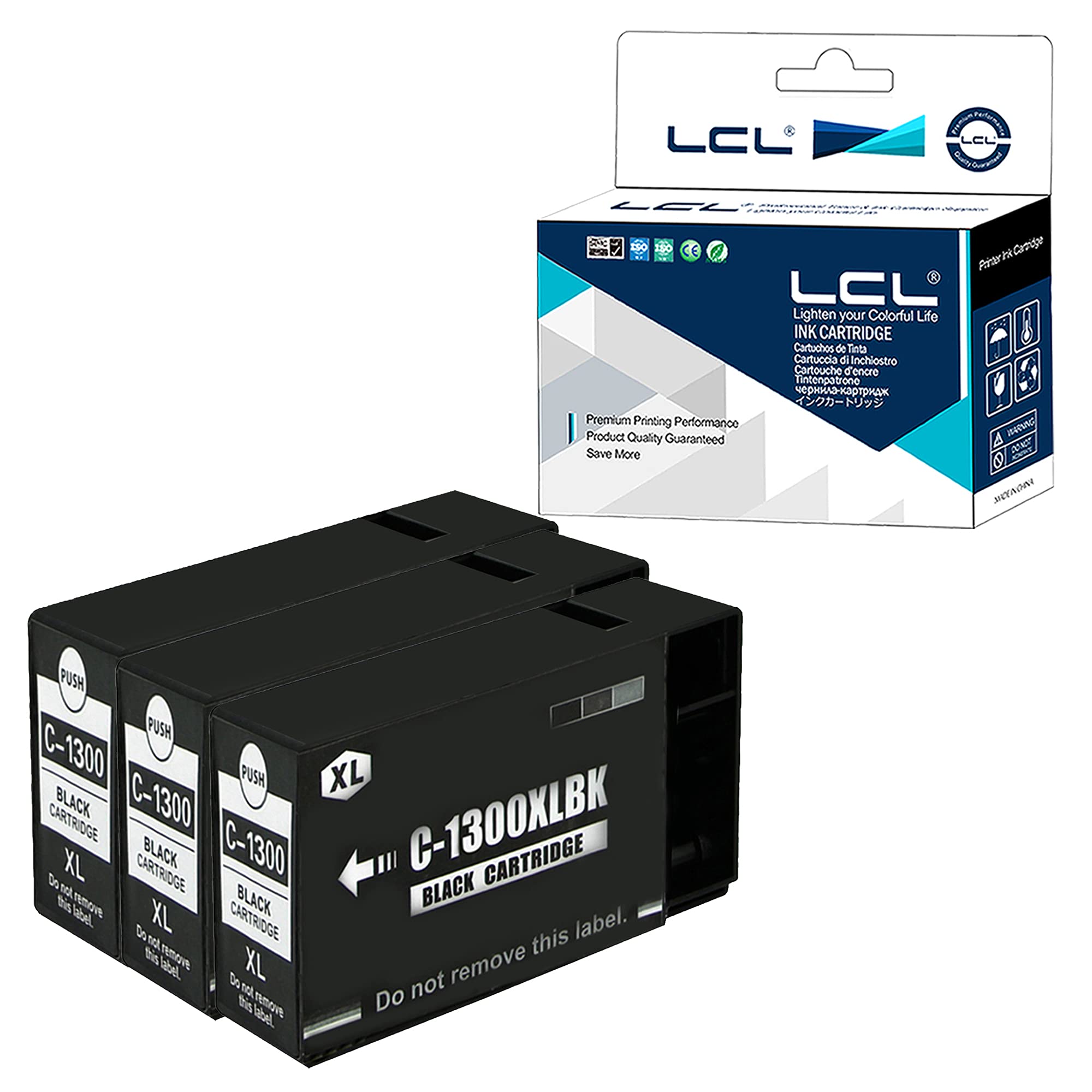 【送料無料】LCL Canon用 キャノン用 PGI-1300 PGI-1300XL PGI-1300BK PGI-1300XLBK 大容量 顔料【残量表示機能付】（3パック ブラック） 互換インクカートリッジ 対応機種：MAXIFY MB2030/MB2130/MB2330/MB2730