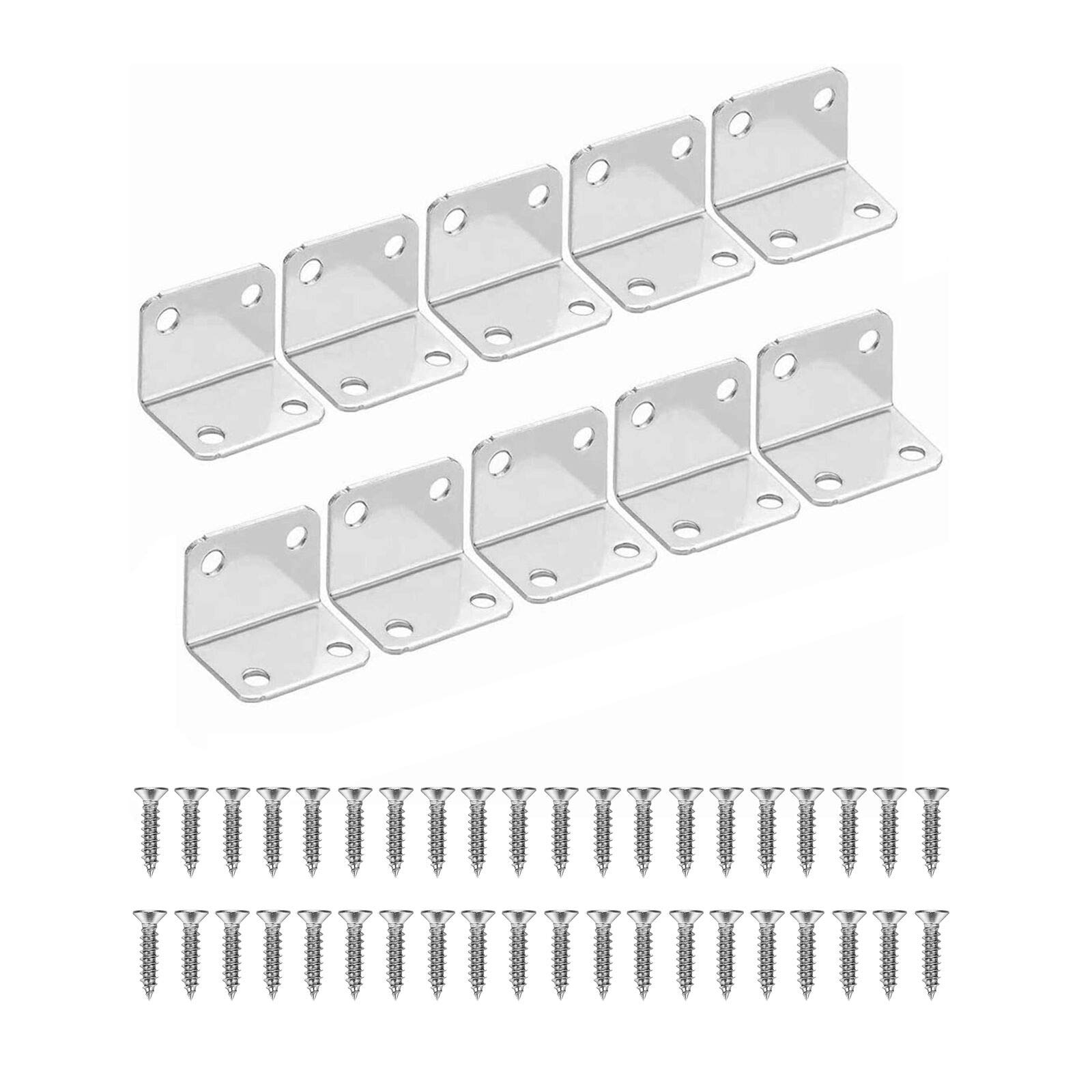 【送料無料】Doyeemei コーナーブレース 10個入り 角かっこ 家具棚L字型直角鉄製ブラケット ステンレス..