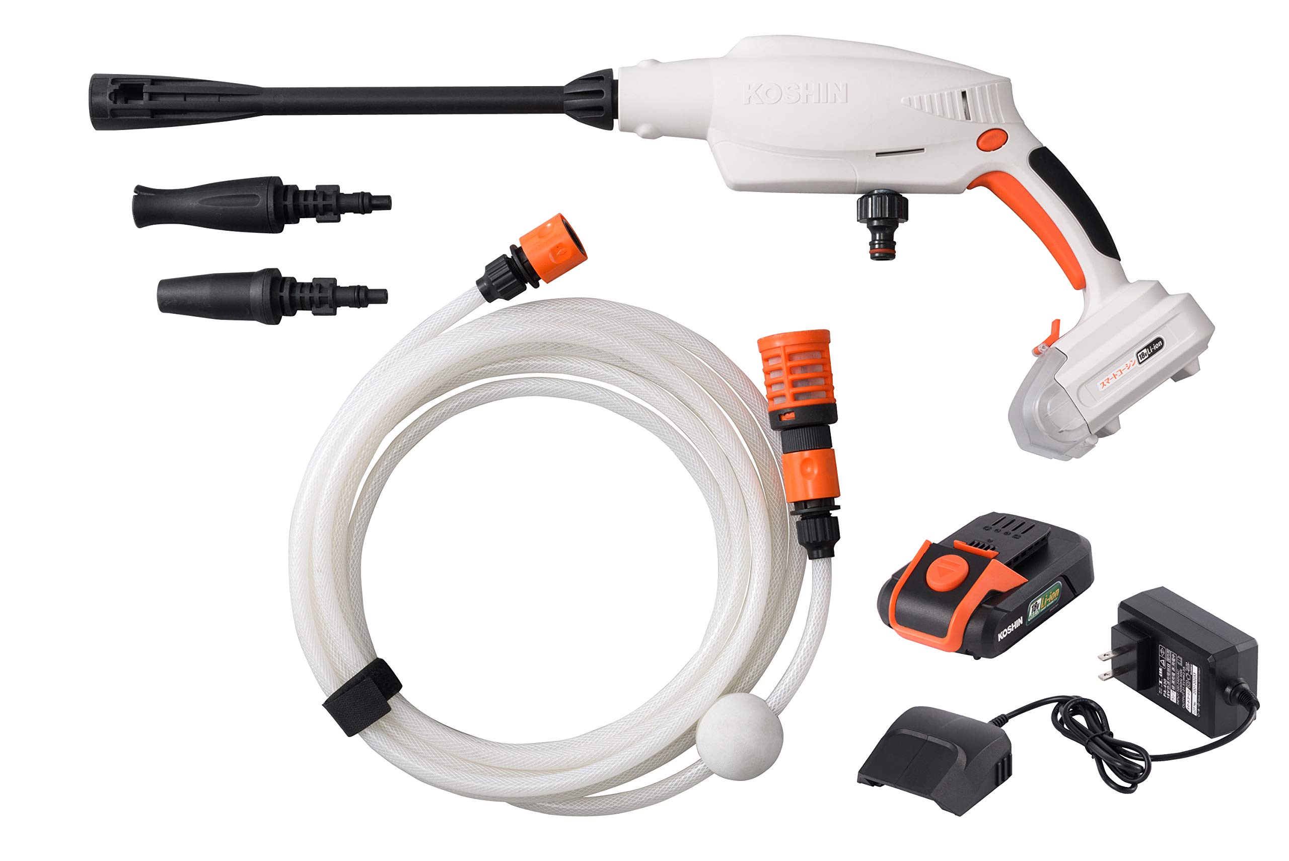 【送料無料】工進(KOSHIN) 18V 2.0Ah 充電式 洗浄機 ガンタイプ SJC-1820 バッテリー・充電器付 コード..