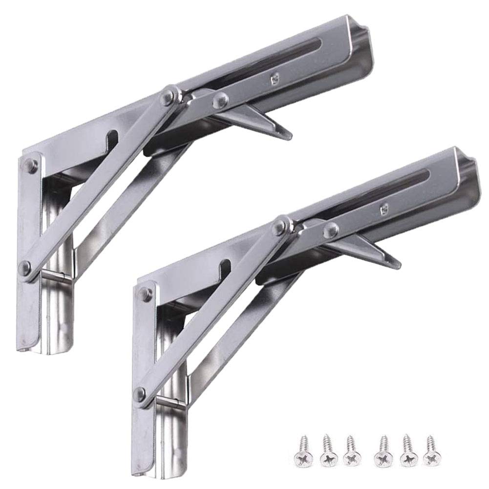 【送料無料】LUCKYBEE 2本セット 棚受け金具 L字型 棚支え ブラケット 折りたたみ アイアン 金具 耐荷..