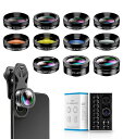 【送料無料】Apexel 11in1スマホ用撮影セット スマホ用カメラレンズ 広角レンズ+魚眼レンズ+マクロレンズ+CPL/フロー/万華鏡/星形レンズ+カラーレ...