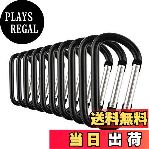 【送料無料】TEMLUM アルミ合金 カラビナ Dリング 10個セット 黒 超軽量 キーホルダー おしゃれ アウト..