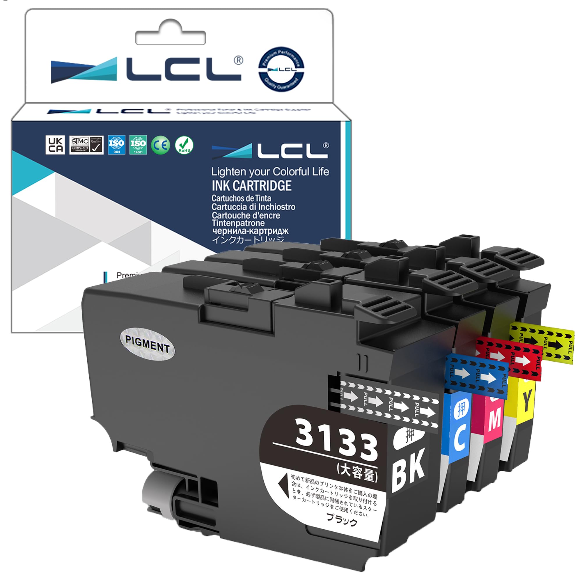 【送料無料】LCL （4色セット ブラック シアン マゼンタ イエロー） ブラザー用 Brother用 LC3133-4PK LC3133 LC3133BK LC3133C LC3133M LC3133Y 顔料 互換インクカートリッジ 対応機種：DCP-J988N/MFC-J1500N/MFC-J1605DN