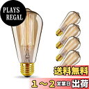 【送料無料】Bravelight エジソン電球 60W E26口金 ST64 4個入り 調光 間接照明 ヴィンテージエジソンランプ タングステンフィラメント電球 雰囲気 アンティーク風 ペンダントライト 裸電球 電球付け替え(茶色クリア)