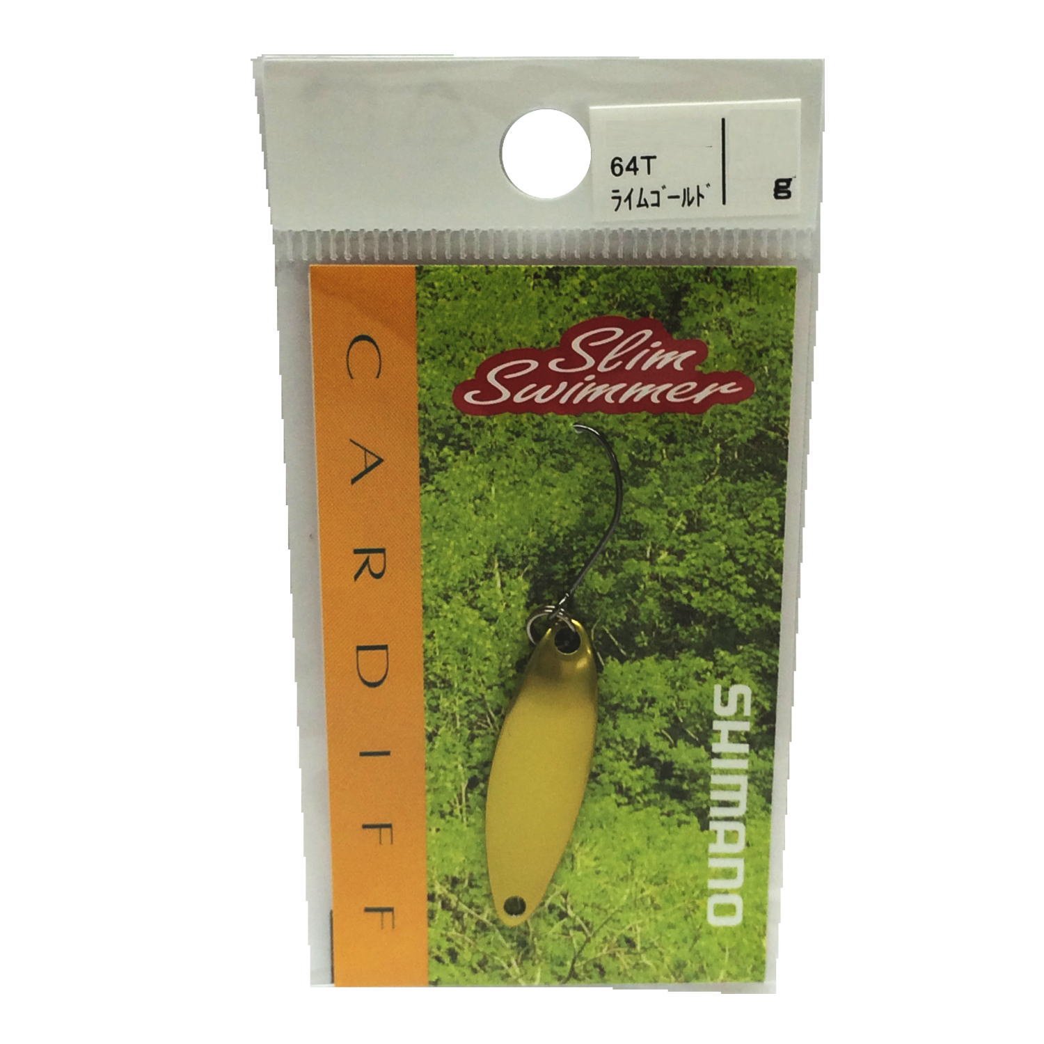 【送料無料】シマノ(SHIMANO) スプーン カーディフ スリムスイマー 5.0g ライムゴールド 64T TR-0028 ルアー