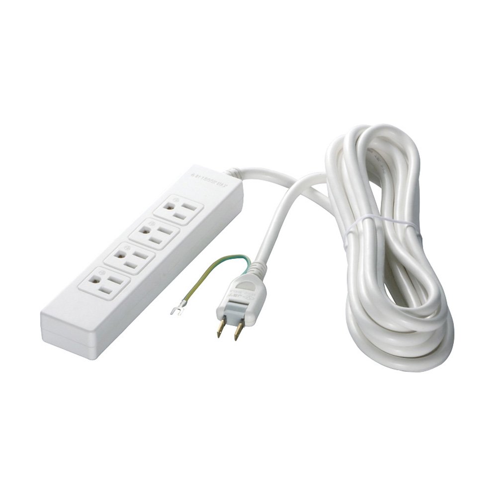 【送料無料】バッファロー BUFFALO 3ピン式電源タップ 4個口タイプ マグネット付 2m ホワイト BSTAPMG3420WH