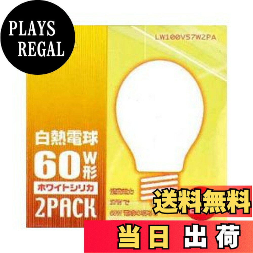 【送料無料】オーム電機 ホワイトシリカ電球 60W【2個入】OHM LW100V57W2PA