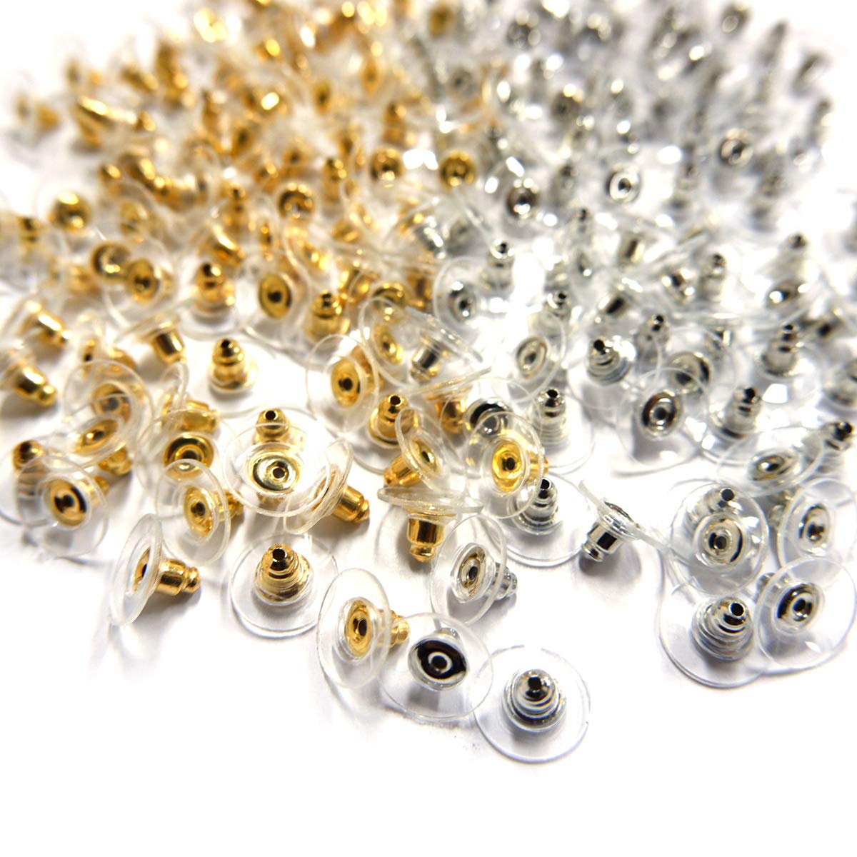 【送料無料】【BEAUTY PLAYER】ピアス キャッチ シリコン 落ちない 下向き防止 ゴールド50個+シルバー50個 ピアス ポストピアス パーツ ジュエ...