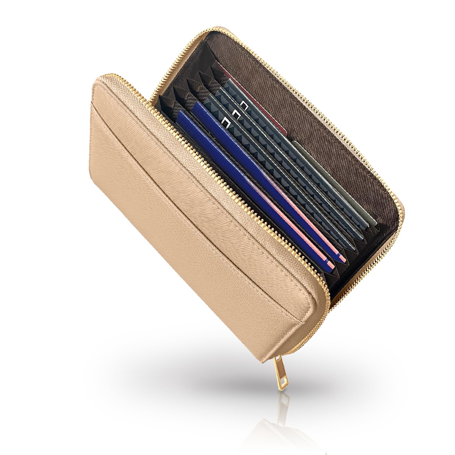 【送料無料】【整理収納アドバイザー監修】 RIMARUHE 通帳ケース (レディース専用)【本革xYKKのゴール..