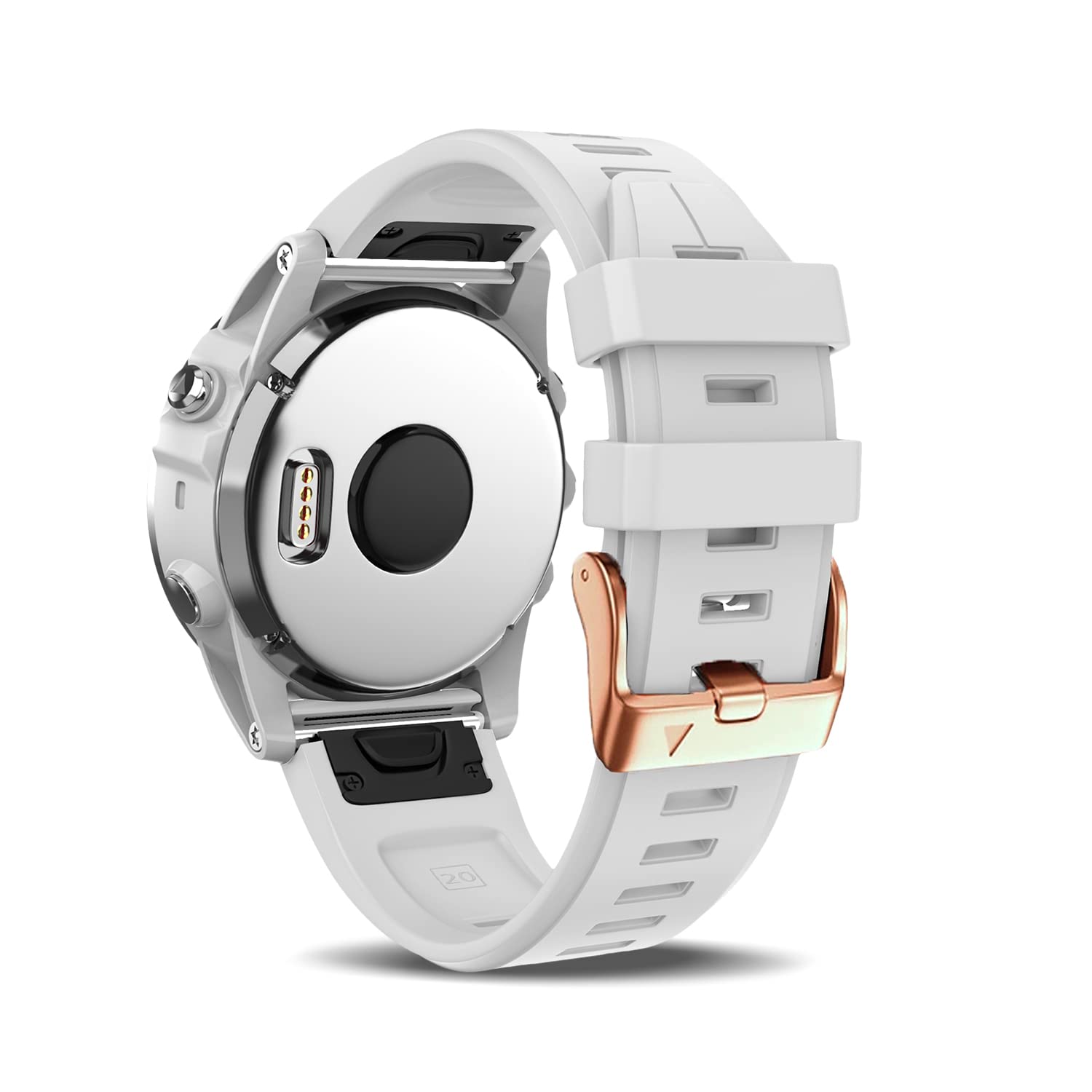 【送料無料】[HeeNia] QuickFit 20mm Garmin Fenix 7S Pro Solar/Garmin Approach S70 42mm / Garmin Fenix 7S / Fenix 6S / Fenix 6S Pro/Garmin Descent Mk2S 対応 シリコン ストラップ レディース ループ スポーツバンド 時計ベルト 女性用 防水性 ガーミン 用 (白)