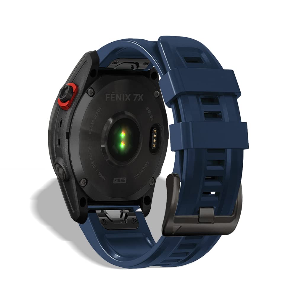 【送料無料】[HeeNia] QuickFit 26mm バンド Garmin Fenix 8 51mm/Fenix 7X Pro Solar/Garmin Instinct 2X/Fenix 7X/Fenix 6X GPS/6X Pro/6X Sapphire GPS/5X GPS/5X Plus 対応 シリコン ストラップ ループ スポーツバンド 時計ベルト 防水性 ガーミン 用 交換バンド (青
