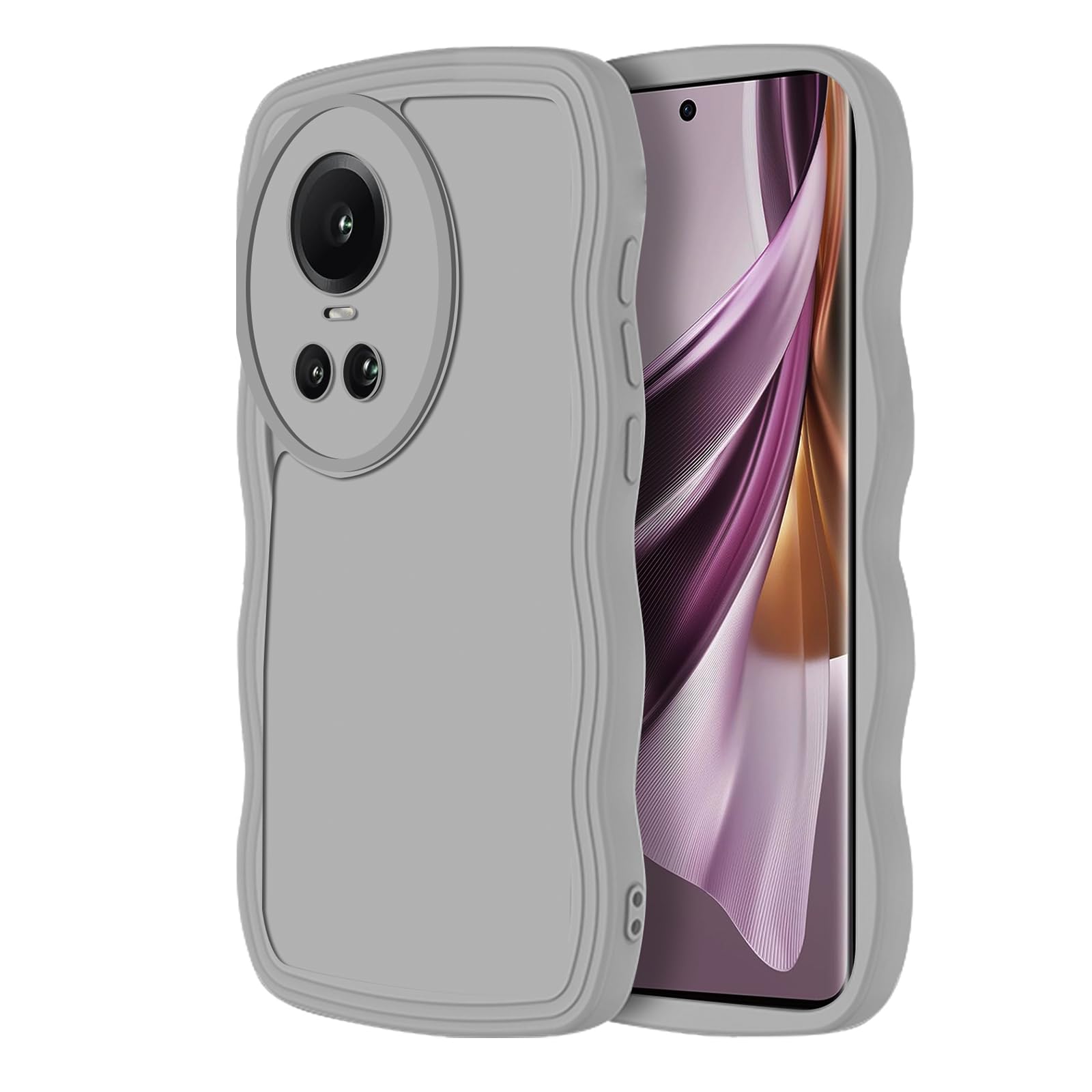 【送料無料】HeeNia OPPO Reno10 Pro 5G 対応 ケース カバー シリコン質感 耐衝撃 落下防止 カメラ保護 レンズ保護 取付簡単 高級携帯電話ケース OPPO Reno10 Pro 5G 用 (ホワイト)