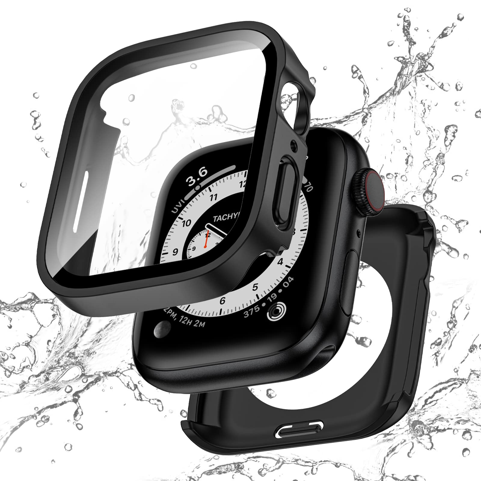 【送料無料】【フルカバー保護】Kawoco アップルウォッチ 防水 カバー Apple Watch SE Series 6 5 4 対応 40mm ケース 2 in 1 前後の保護 耐衝撃 iWatch 一体型 ケース 40 mm マットのブラック