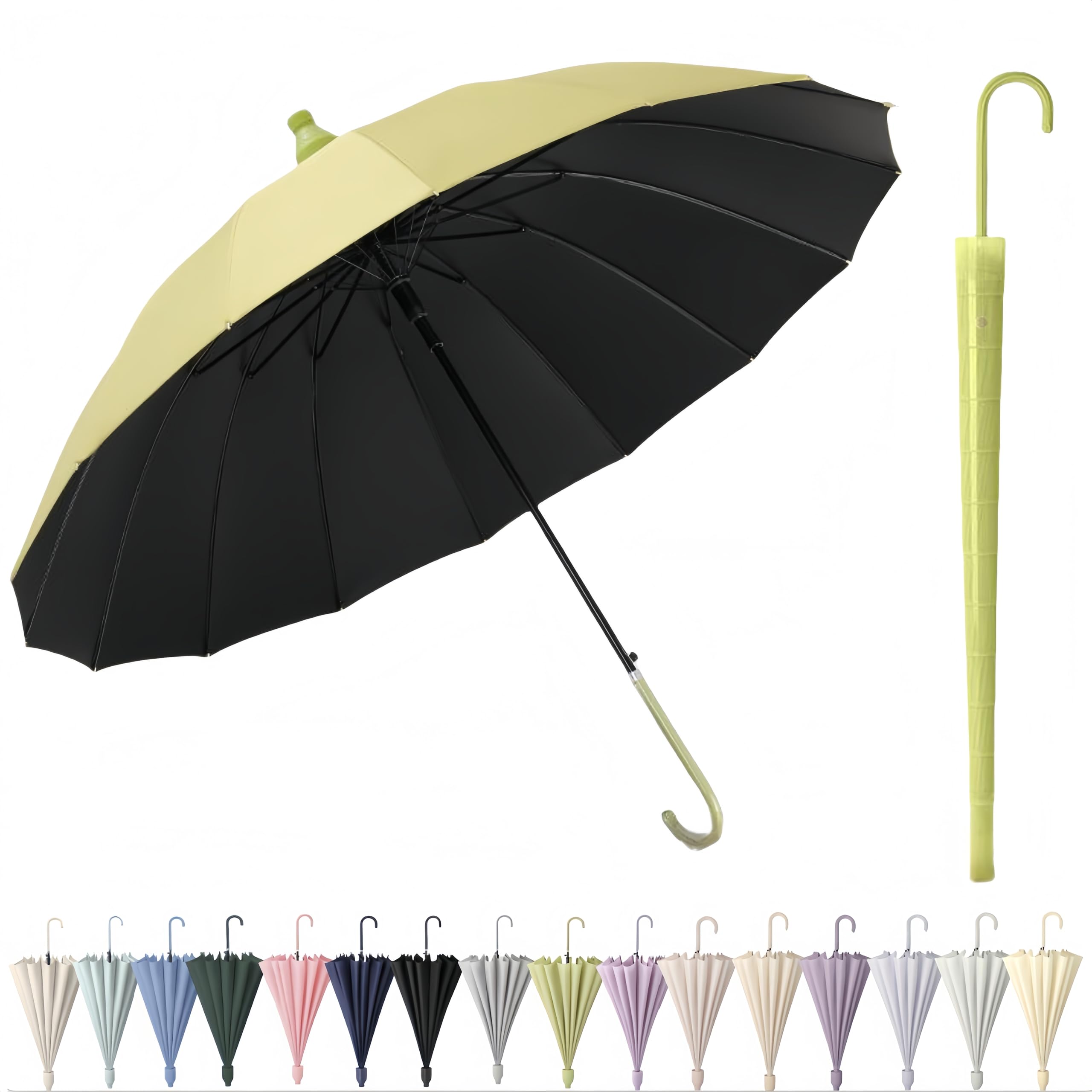 【送料無料】Rekucci 長傘 カバー付き 雨傘 日傘 レディース メンズ 自動開け 濡れない 耐風 16本骨 大..