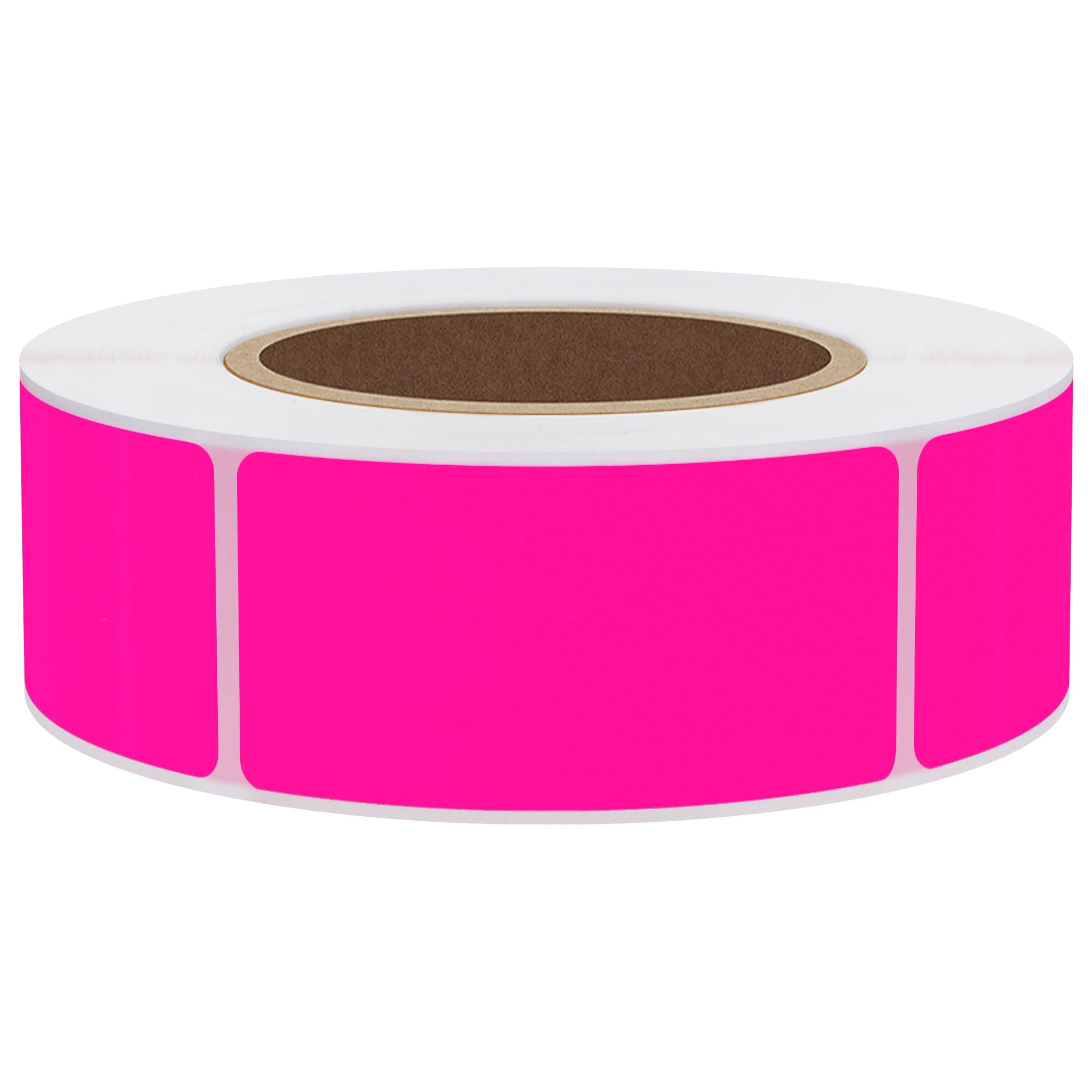 【送料無料】Hybsk カラーシール 500枚 インデックスシール 蛍光 ピンク 四角 25×50mm 引越し食品容器..