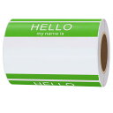 【送料無料】Hybsk 名札シール 服に貼る 名前シール 200枚 89 x 60 mm hello my name is ステッカー 名前ステッカー (グリーン)