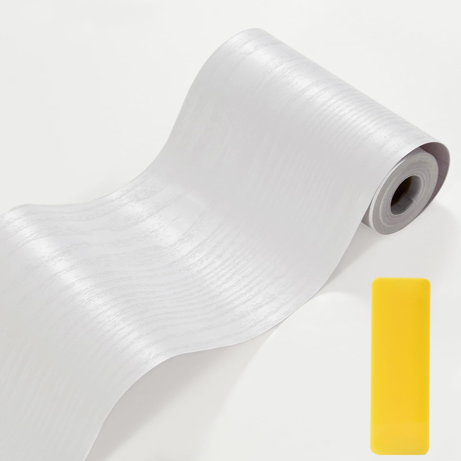 【送料無料】壁紙 木目 15cmx10m TACHIO マスキングテープ のり付き 壁紙シール 賃貸OK 防水耐熱 ドア用 窓枠用リメイクシート テーブル 家具 リフォーム用 部屋 DIY 補修 巾木 シール 防カビ 表面エンボス加工 厚手 白い木 おさえヘラ付き