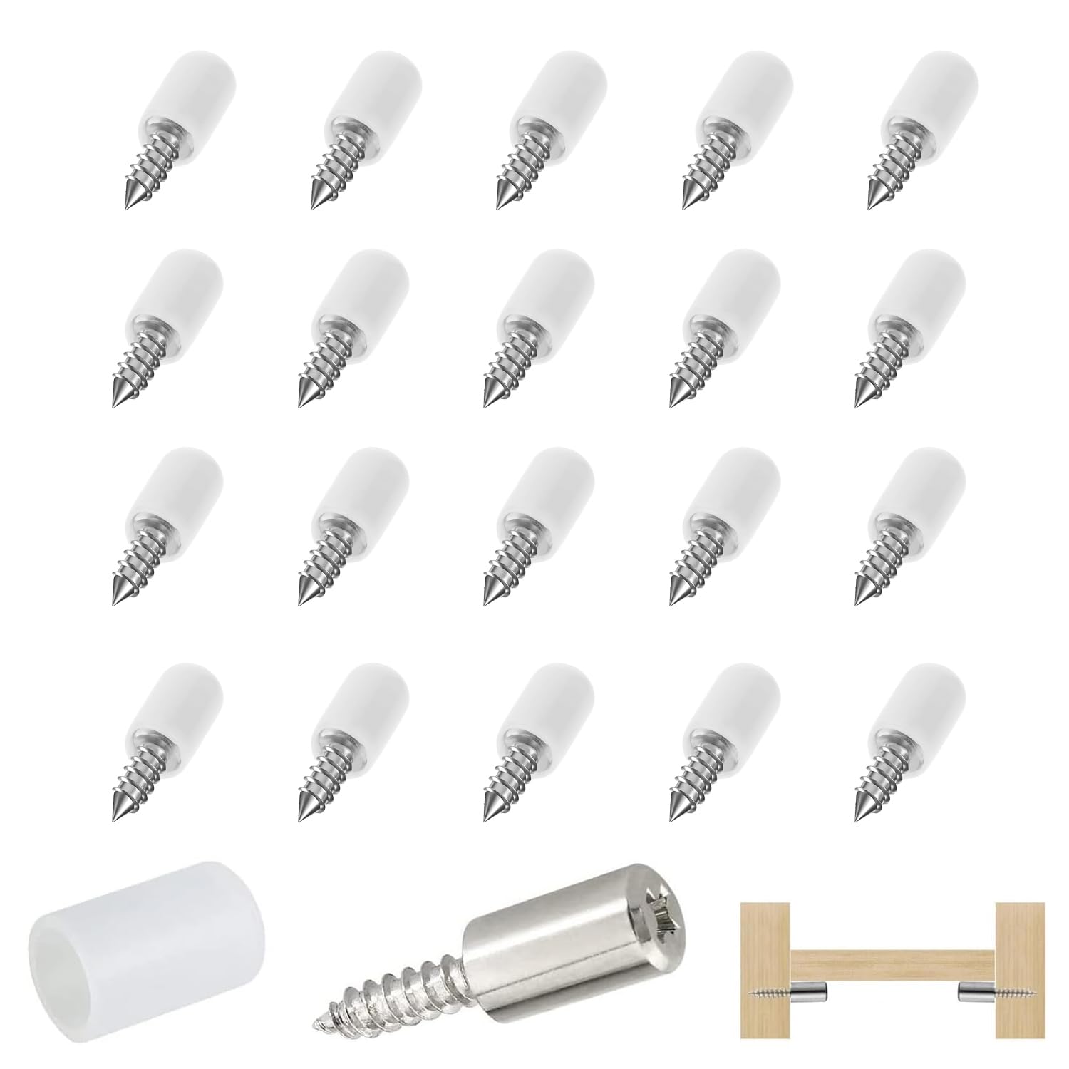 【送料無料】ChasCoCo 20個入 棚ダボ 棚受けダボ ネジ式 棚板ダボ ABSヘッドギア付き 固定サポート ラ..