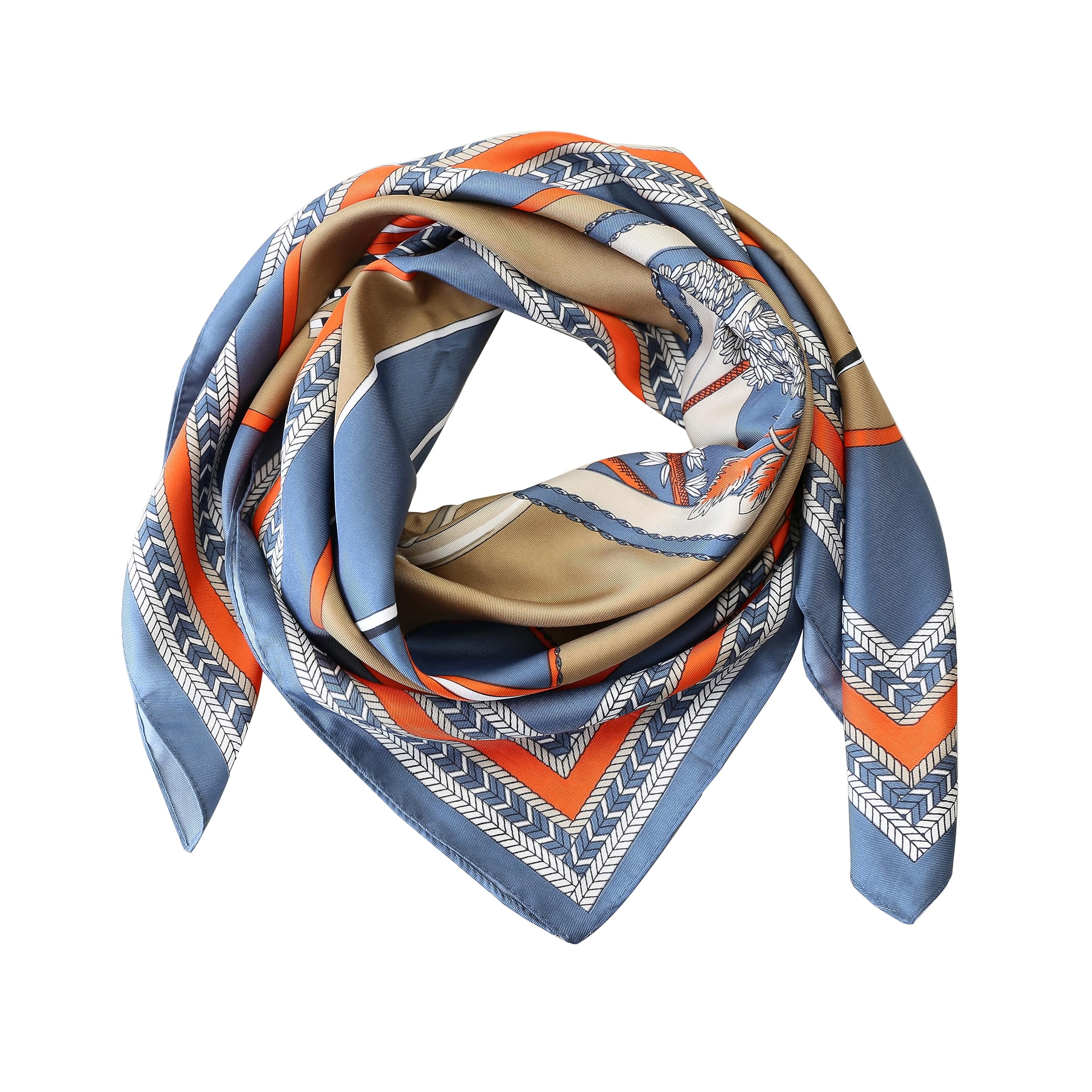 【送料無料】[BRMM MIA] 90cm スカーフ レディース 正方形 シルク風 スカーフ 大判 通勤 旅行 バッグ ..