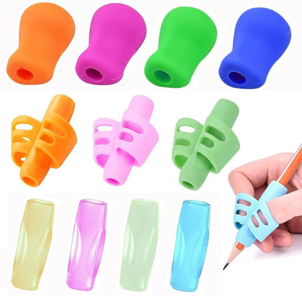 【送料無料】YJRUNFU 鉛筆 持ち方 矯正 鉛筆 グリップ 3段階で 姿勢矯正の 手書き鉛筆グリップ 持ち方 鉛筆 矯正 姿勢修正用 子供 筆圧 疲労を軽減 筆記矯正器具 12個セット